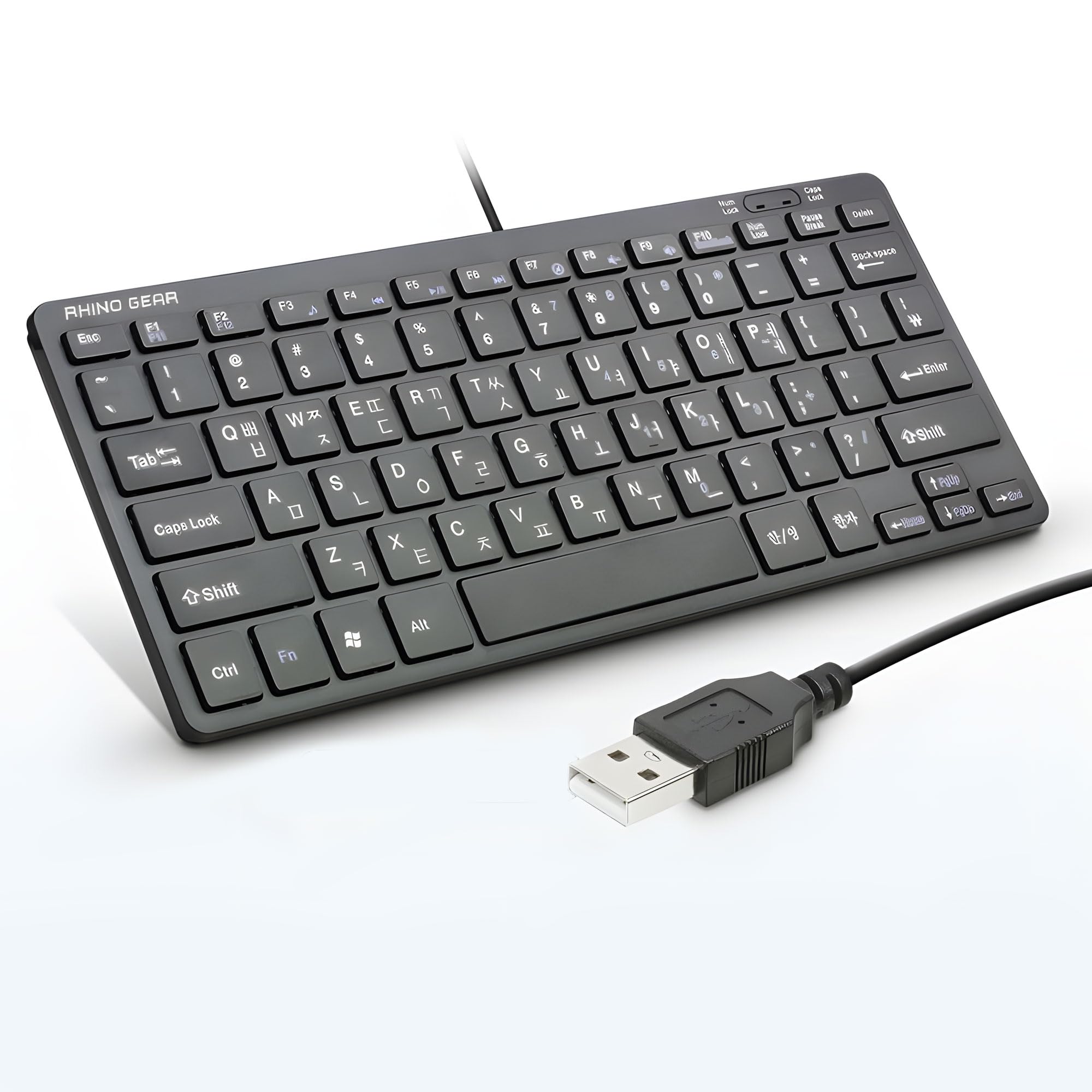 Mini Wired Keyboard 78 Keys - Compact USB Korean-English Multimedia Keyboard for Desktop, Laptop, PC - Lightweight & Portable - Ideal for Home Office, Gaming, and Travel