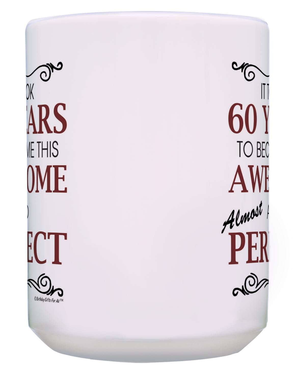 60th Birthday Gifts Set - 2 Pack 15oz Ceramic Coffee Mugs & Tea Cups - White - Perfect for Anniversary, Retirement & Milestone Celebrations - Ideal for Coffee, Tea & Hot Beverages at Home or Office