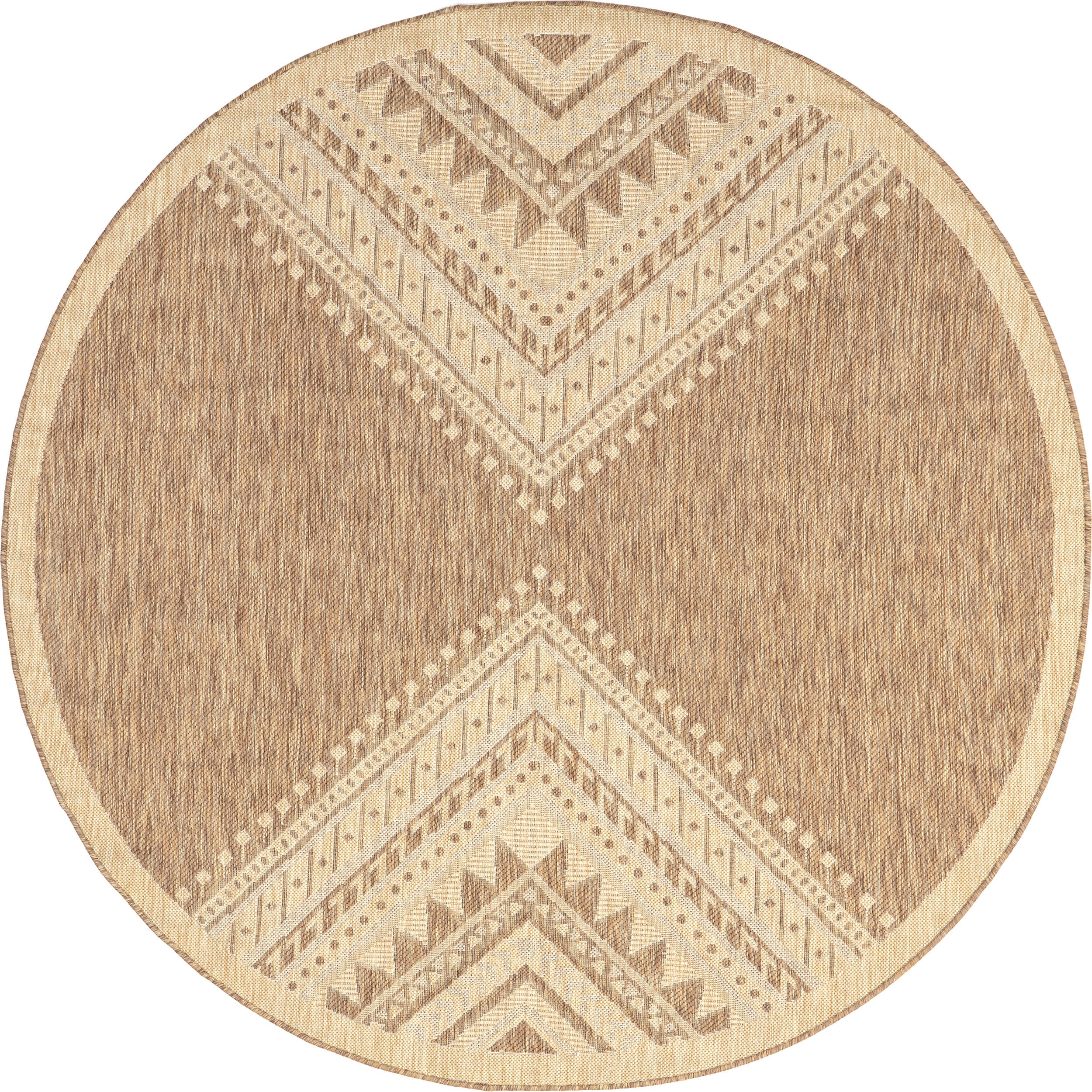Aztec Prism Indoor/Outdoor Area Rug - Non-Slip Boho Chic Design in Earthy Brown | Perfect for Living Room, Bedroom, Patio & Deck Decor