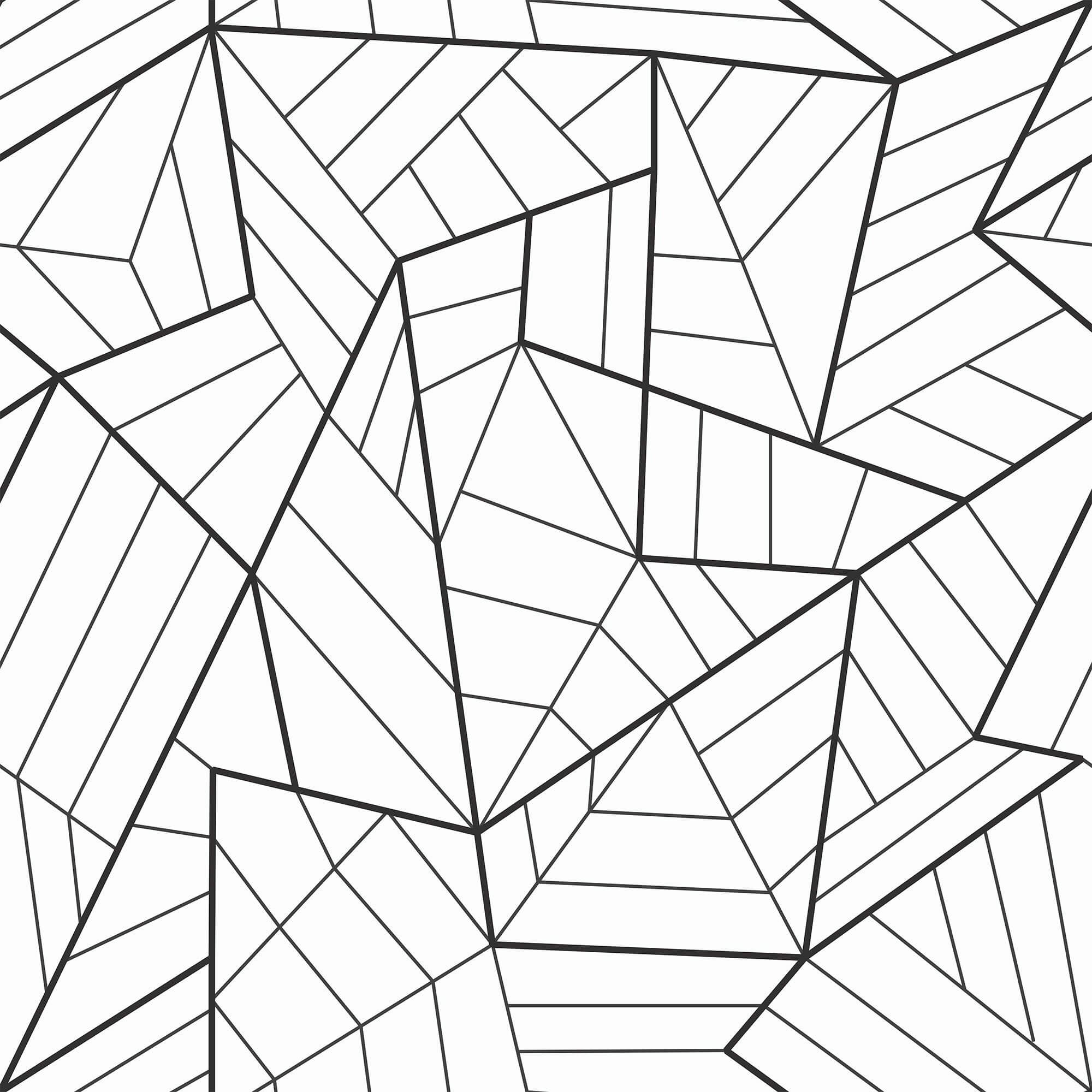 Black and White Geometric Peel and Stick Removable Wallpaper - Self-Adhesive Decorative Wall Covering for Bedroom, Living Room, Nursery, Office & Home Decor