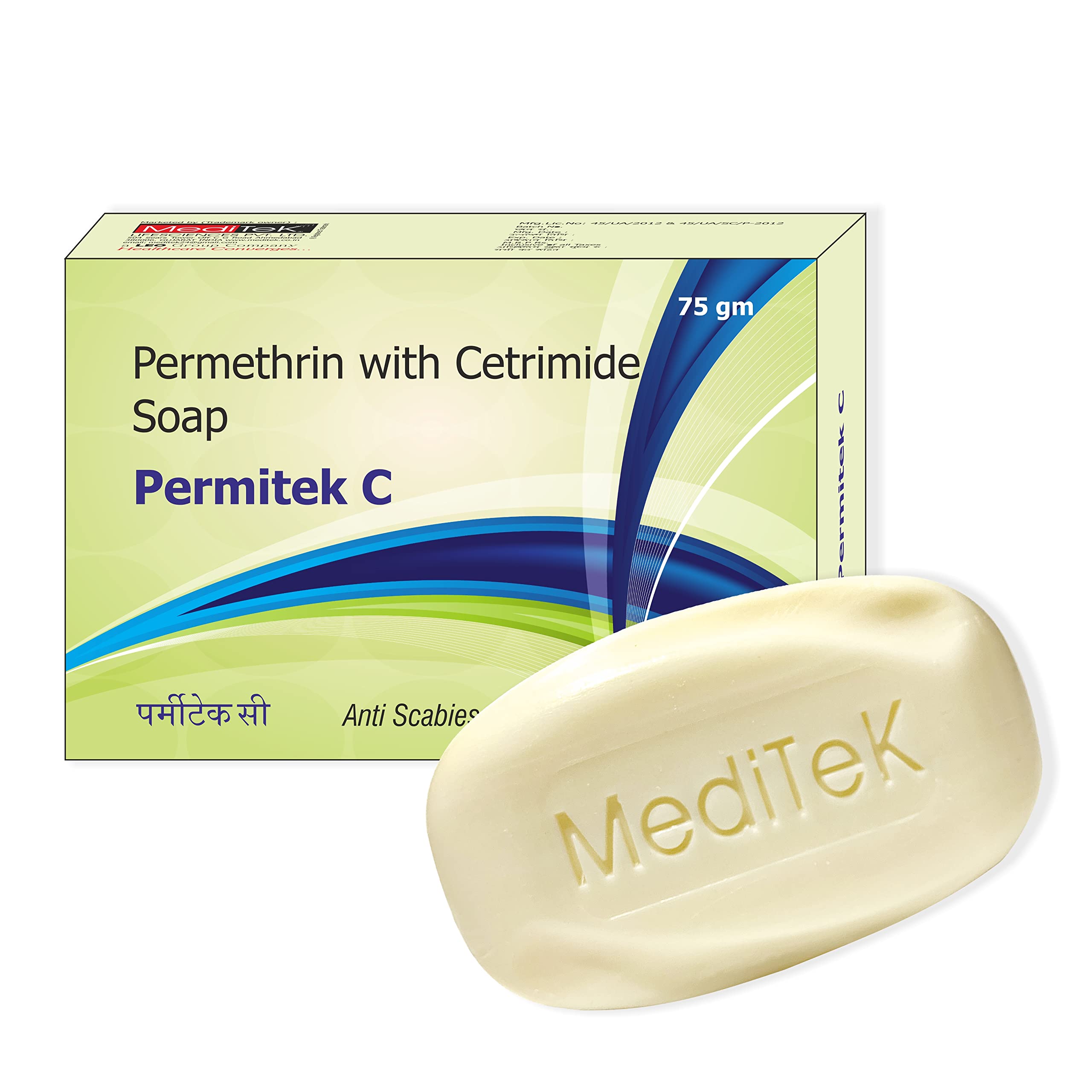 Meditek Permitek C Anti-Scabies Medicated Soap 75g (4-Pack) - Treats Itching & Skin Irritation for Adults & Kids - Ideal for Shower & Daily Skin Care