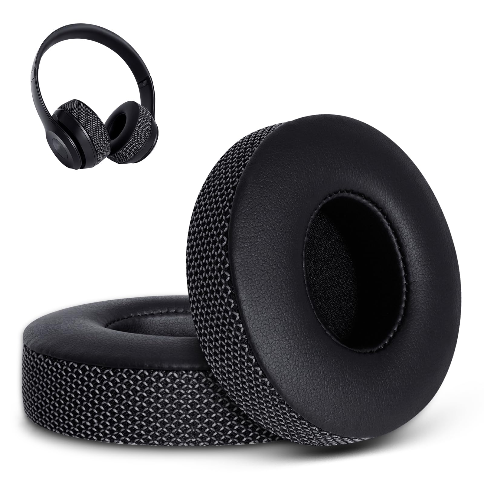 GVOEARS Replacement Ear Pads for Beats Solo 3 Wireless Headphones - Protein Leather Memory Foam Cushions Compatible with Beats Solo3/Solo2 On-Ear Headphones - Perfect for Music, Gaming & Travel Comfort