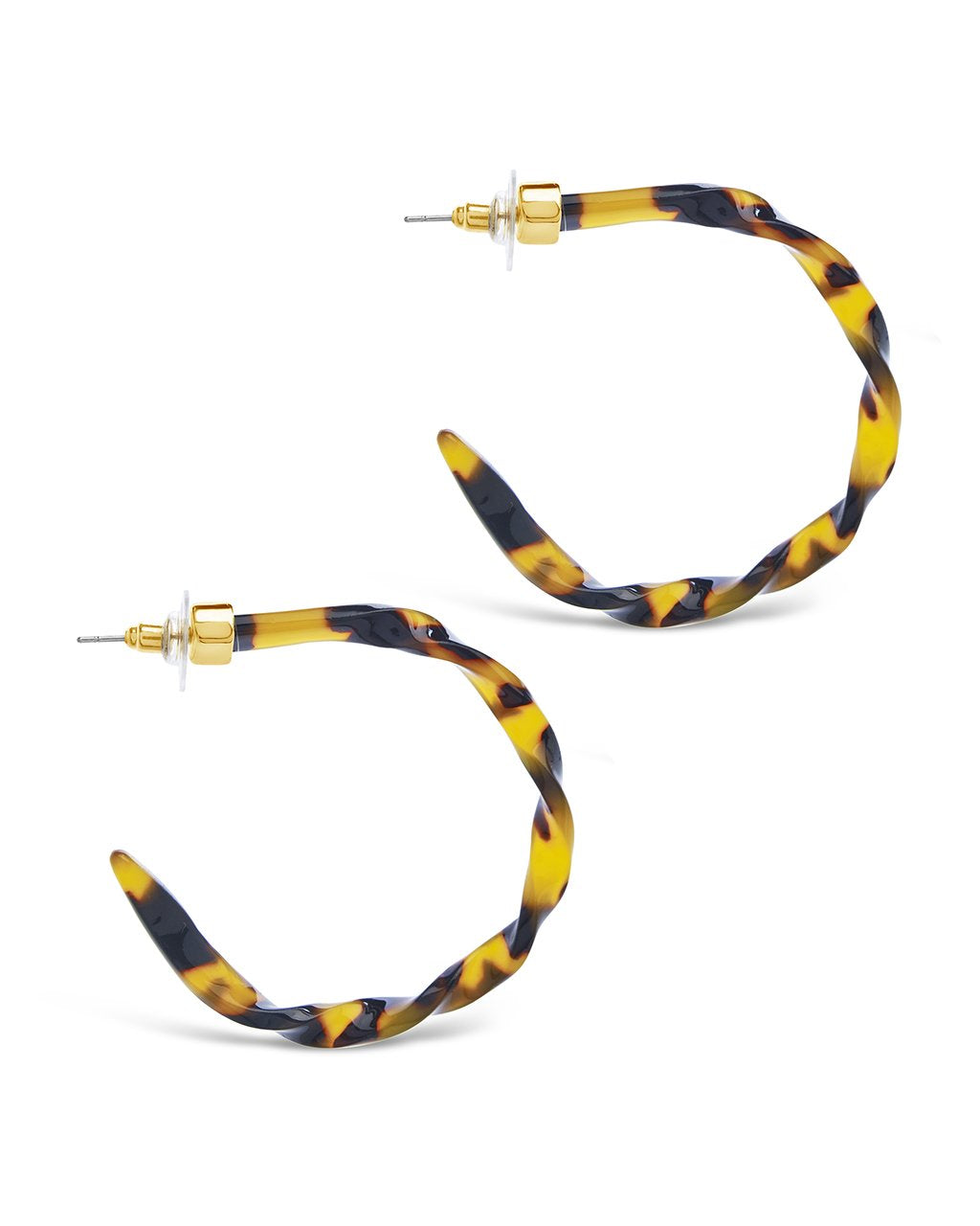 Twist Resin Hoop Earrings for Women - Lightweight Dangle Statement Jewelry - Perfect for Parties, Weddings & Everyday Wear
