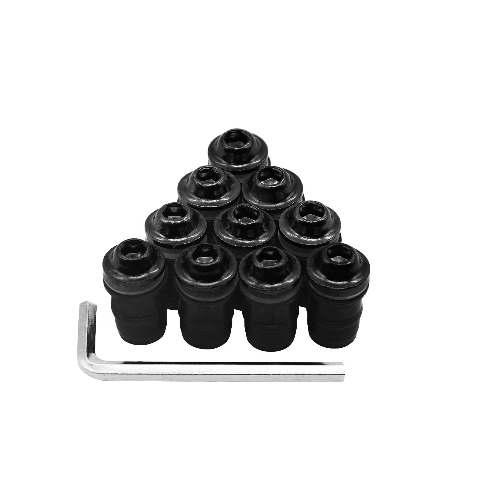 10Pcs M5 Aluminum Alloy Motorcycle Windshield Screw Bolt Kit with Wrench - Black Windscreen Fairing Fasteners for Honda, Yamaha, Kawasaki - Perfect for Motorcycle Maintenance & Windshield Replacement