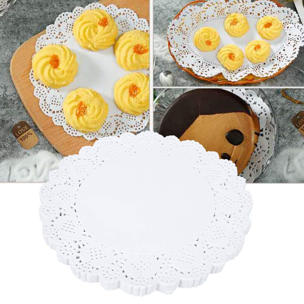 420PCS Lace Doilies - Round Decorative Paper Placemats for Cake, Dessert & Table Decor - Elegant Hollow-Out Design for Party, Wedding & Tea Time Settings