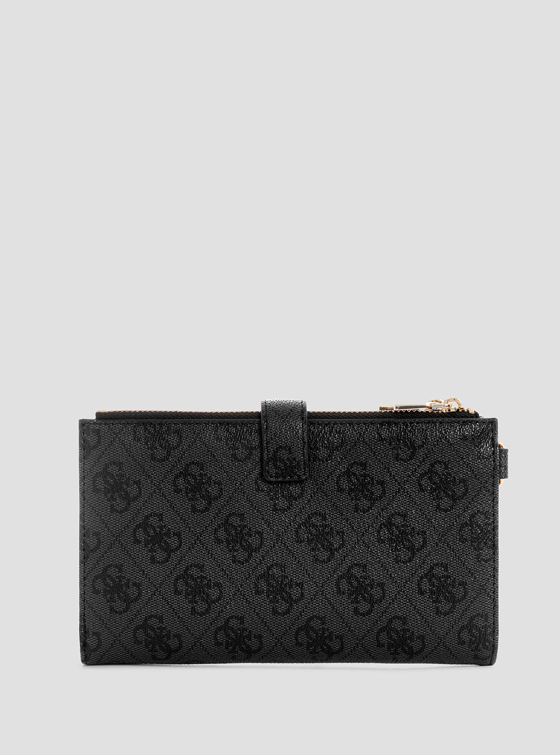 Black Logo Double Zip Organizer Wallet for Men & Women - Slim RFID Blocking Travel Wallet with Multiple Card Slots - Perfect for Business, Travel & Everyday Use