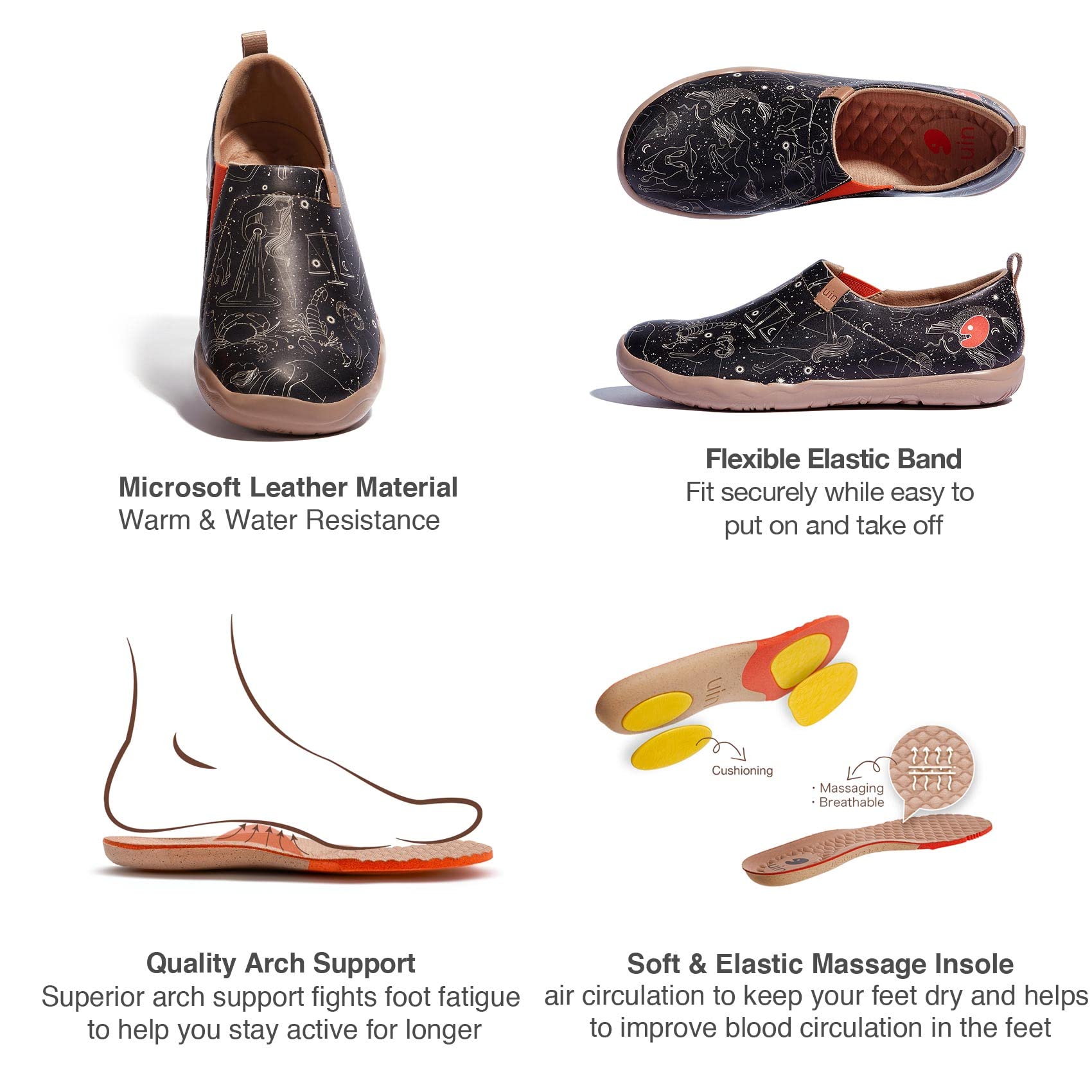 UIN Men's Slip-On Walking Shoes - Lightweight Travel Loafers with Microfiber Upper | Comfortable Casual Sneakers for Walking, Travel & Daily Wear