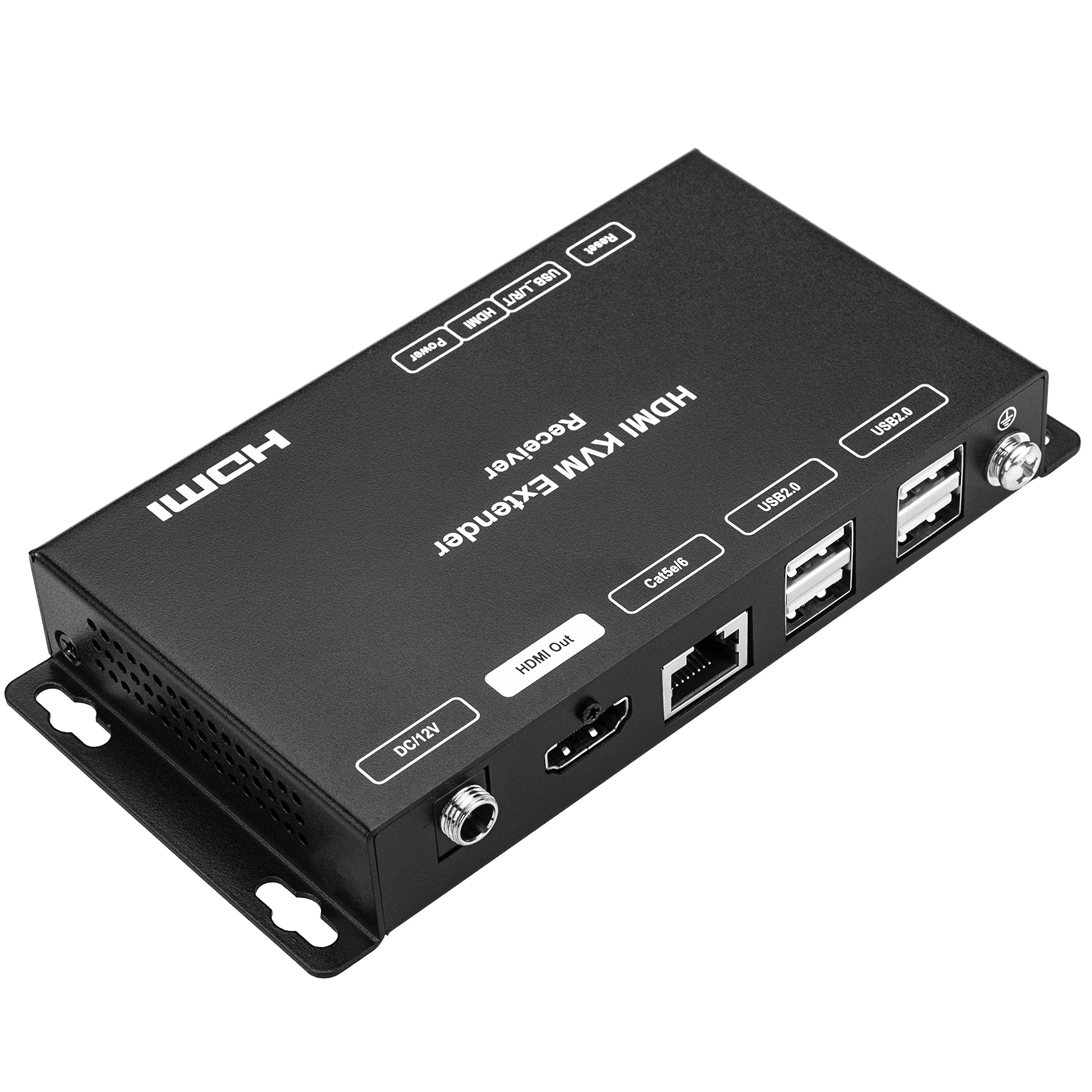 BeMatik HDMI Extender with Keyboard & Mouse Support - Full HD 1080p Over Cat5e/Cat6 Ethernet Cable - 60m Range (HB021) - Perfect for Home Theater, Gaming & Office Workstations