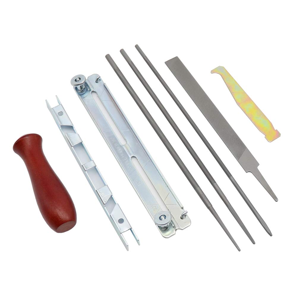 8Pcs Chainsaw Sharpening Kit - Professional Chainsaw File Tool Set with Guide Bar & Instructions - Perfect for DIY Wood Cutting, Tree Trimming & Firewood Preparation