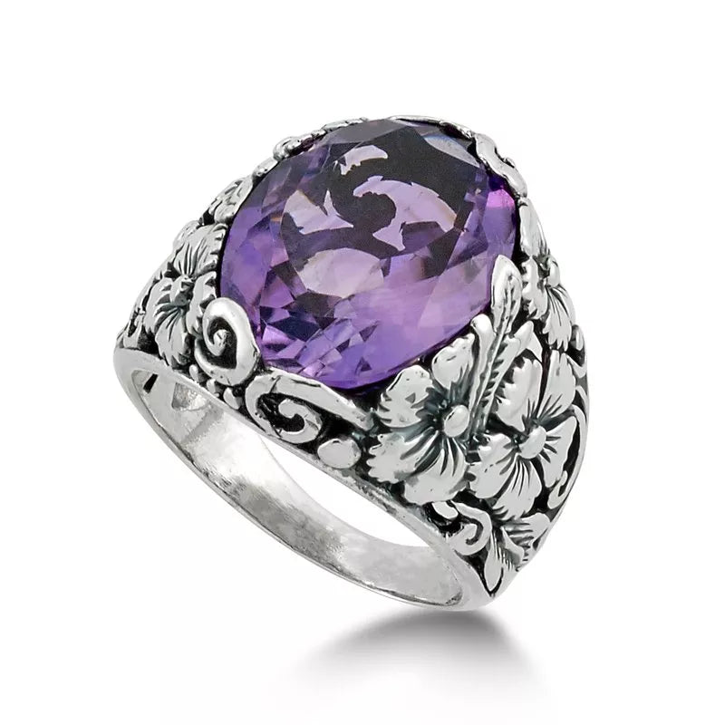 Empung Ring Amethyst - Elegant Purple Gemstone Ring for Women | Perfect for Weddings, Parties & Everyday Wear