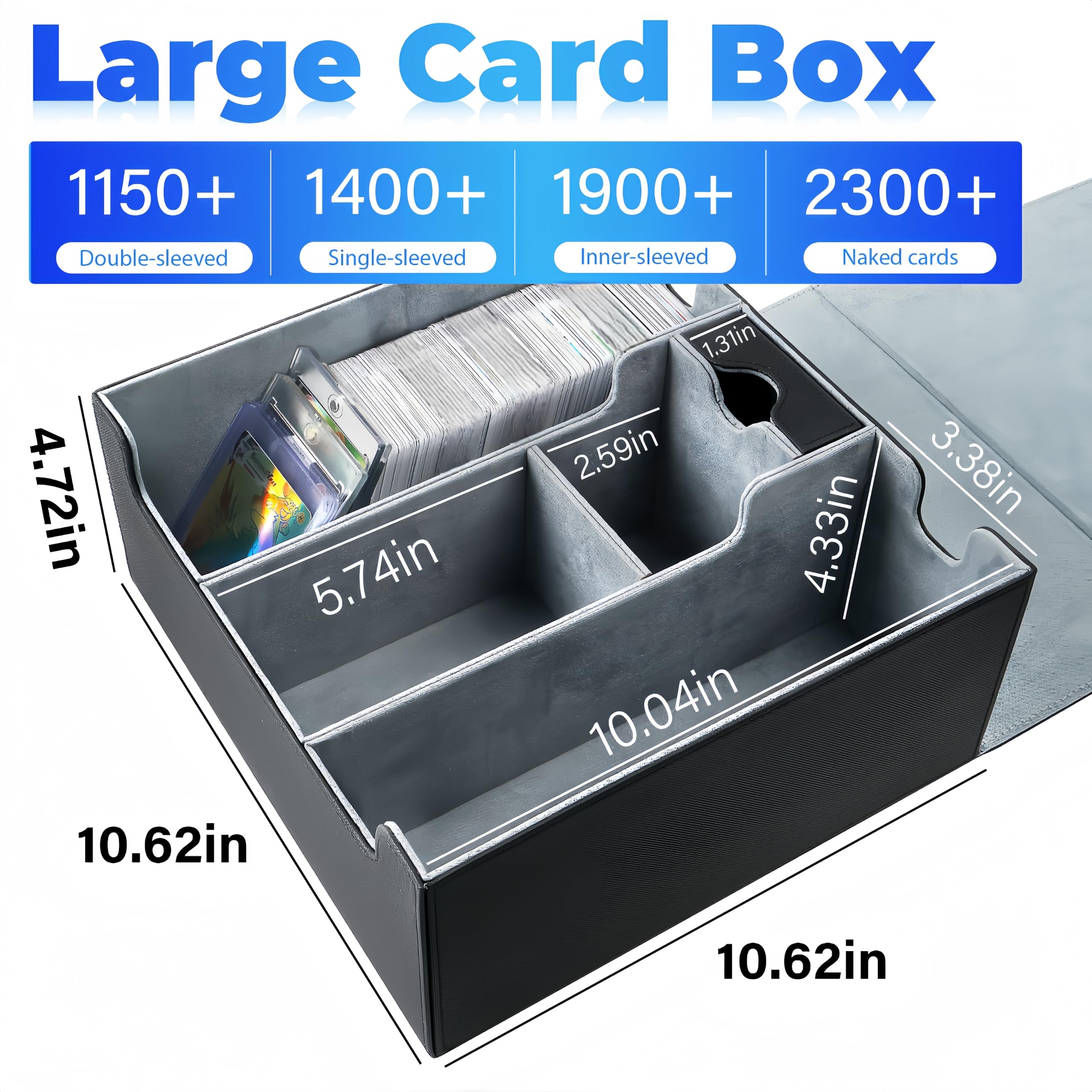 Premium Card Deck Case for Trading Cards - Holds 2300+ MTG Cards, 7 Commander Decks | Durable Storage Box for Toploaders, YuGiOh, Sports & Magic Game Cards | Perfect for Collectors, Tournaments & Game Nights
