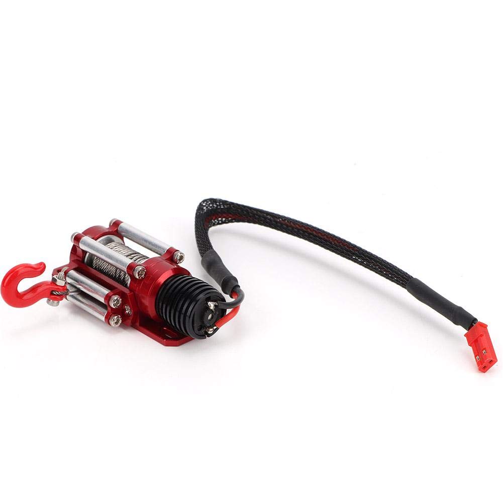 Dilwe 12V Electric Winch for RC Cars - Heavy Duty Alloy Winch Compatible with D90, SCX10 1:10 Scale Off-Road Remote Control Vehicles - Perfect for Crawling, Rock Climbing & Trail Adventures
