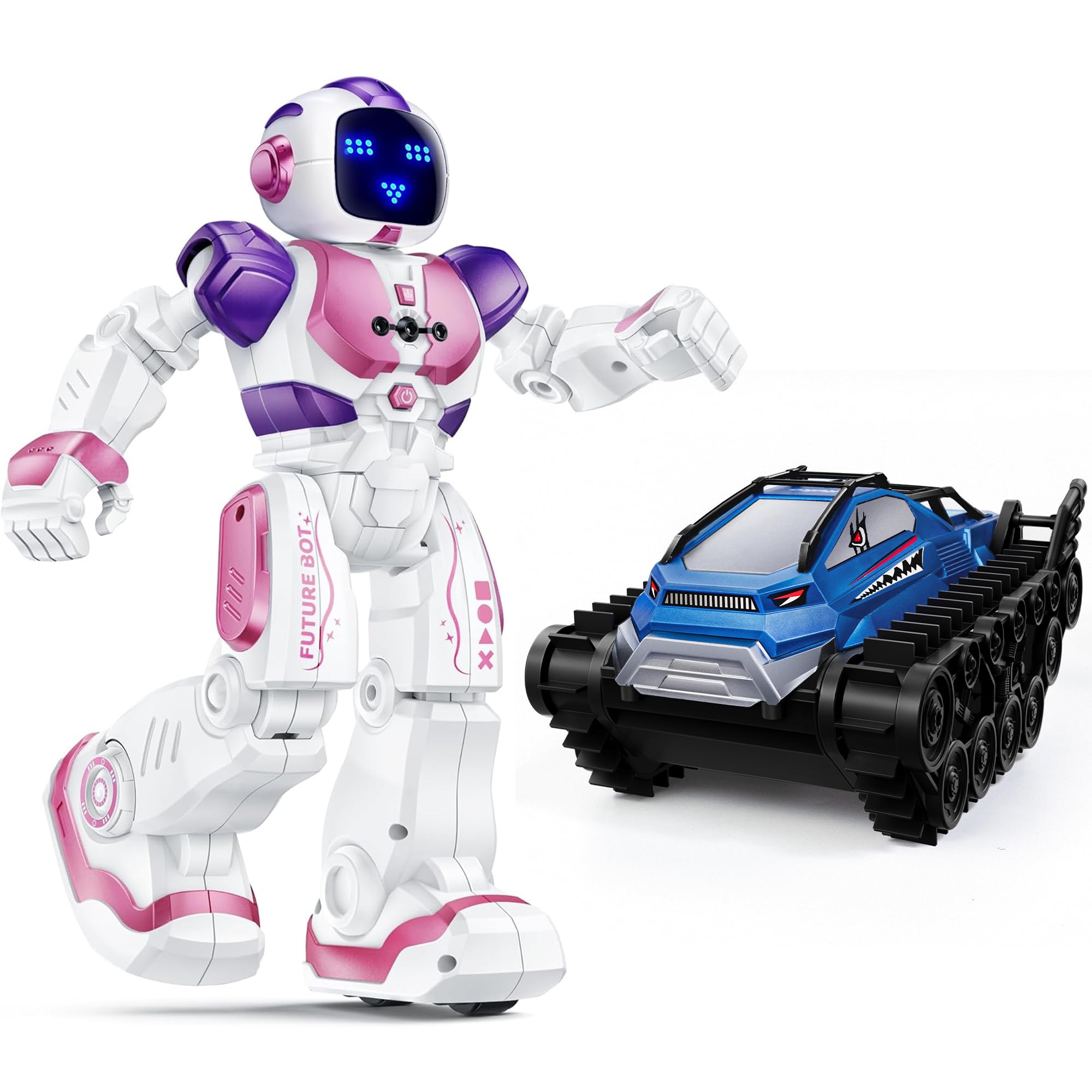 Ruko 6088 Smart Dancing Robot & 1604 Amphibious RC Tank Toy Set for Kids - Interactive STEM Learning Toys for Indoor & Outdoor Play