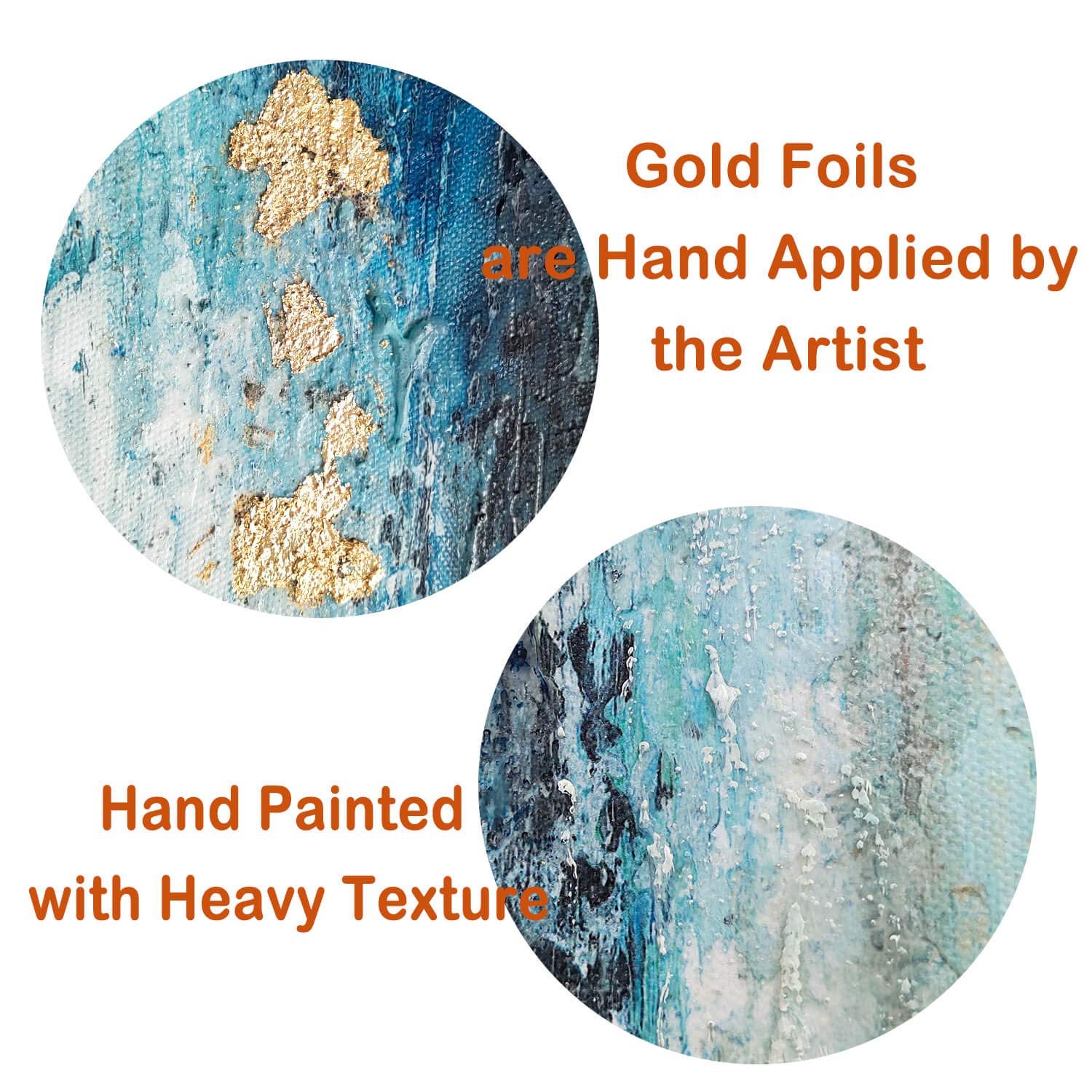 Abstract Blue and Gold Canvas Wall Art Set - Modern Oil Painting Wall Decor for Bedroom, Living Room, Bathroom - 45'' x 30'' Single Panel - Perfect for Home Office, Dorm Room & Interior Design