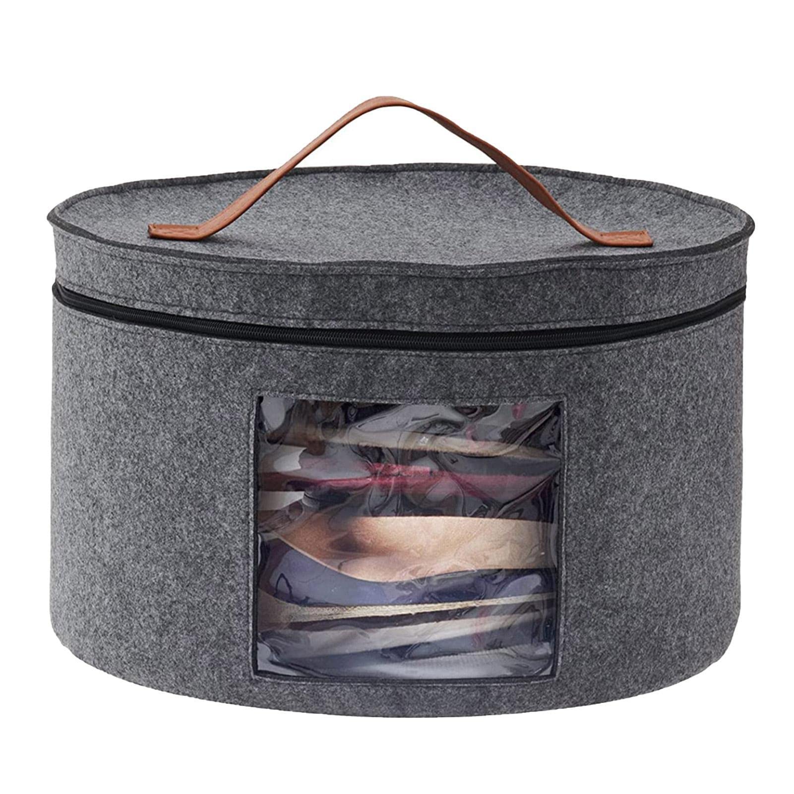 Foldable ZEKKLE Hat Storage Box with Dustproof Lid - Travel & Home Use