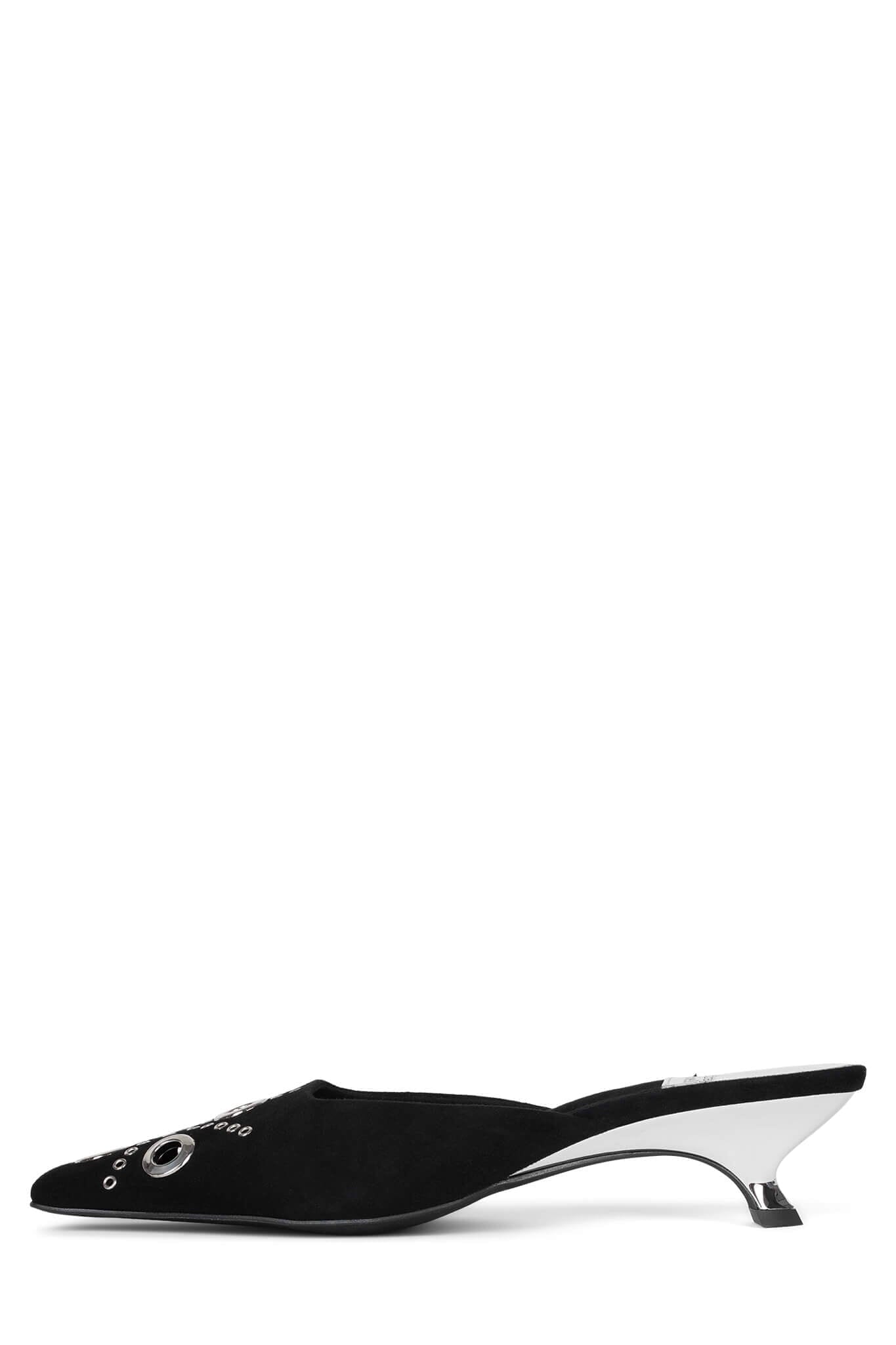 Black Suede Silver