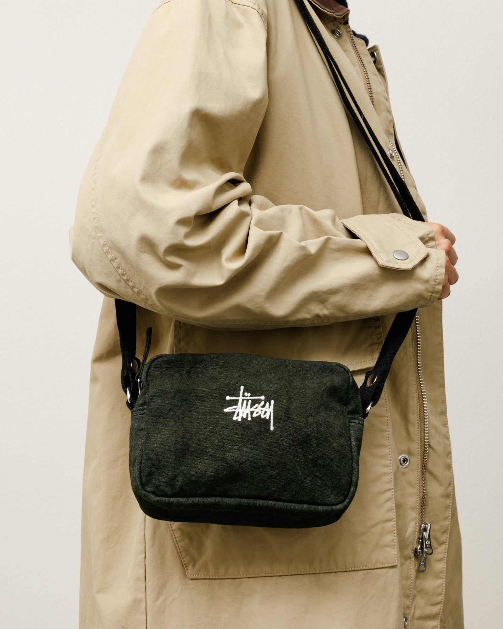 134255 Canvas Pouch Washed Black - Durable & Stylish Storage Bag for Travel, Gym, and Everyday Use