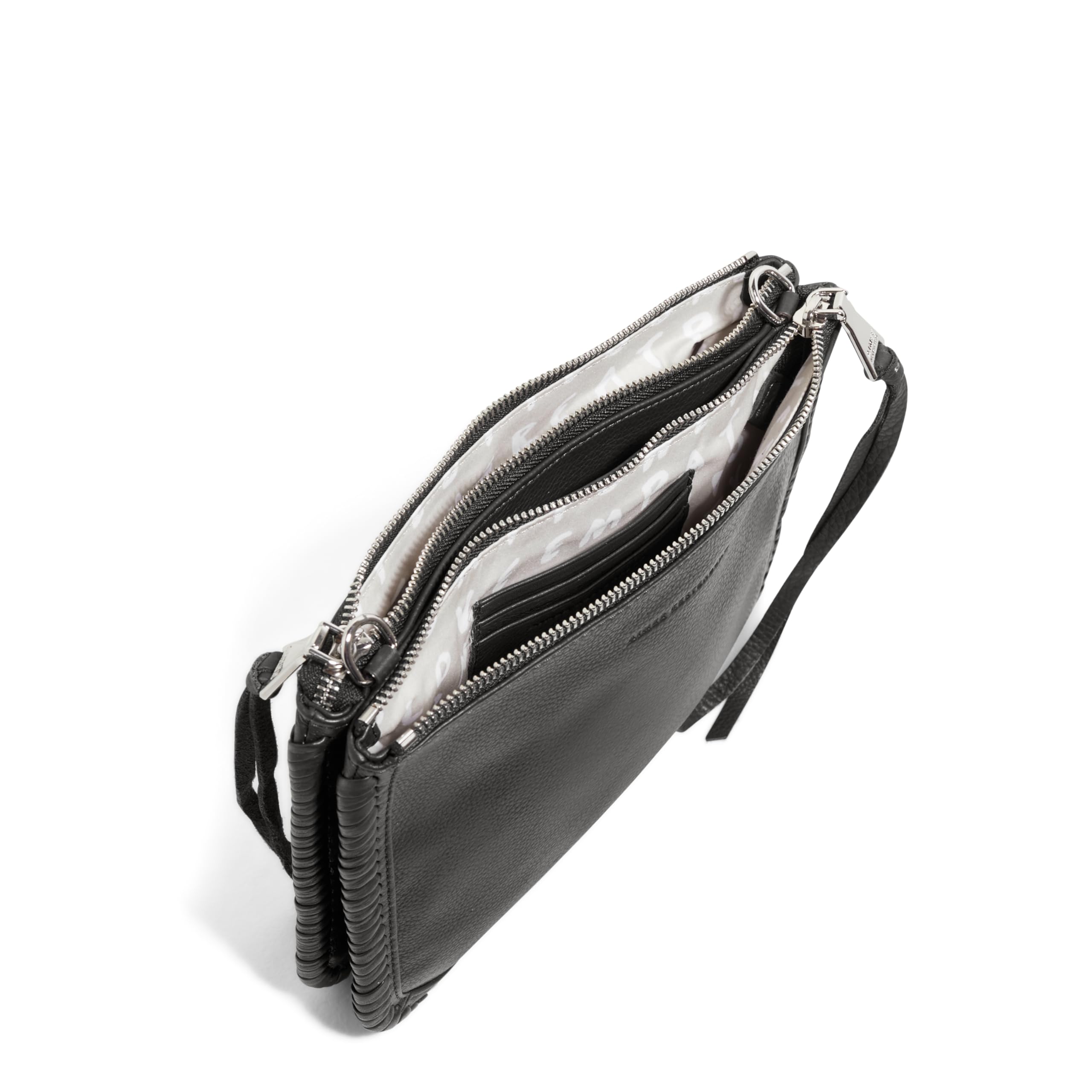 Stylish Women's Double Top Zip Crossbody Bag - Small Genuine Leather Purse with Adjustable Strap - Perfect for Work, Travel & Everyday Use