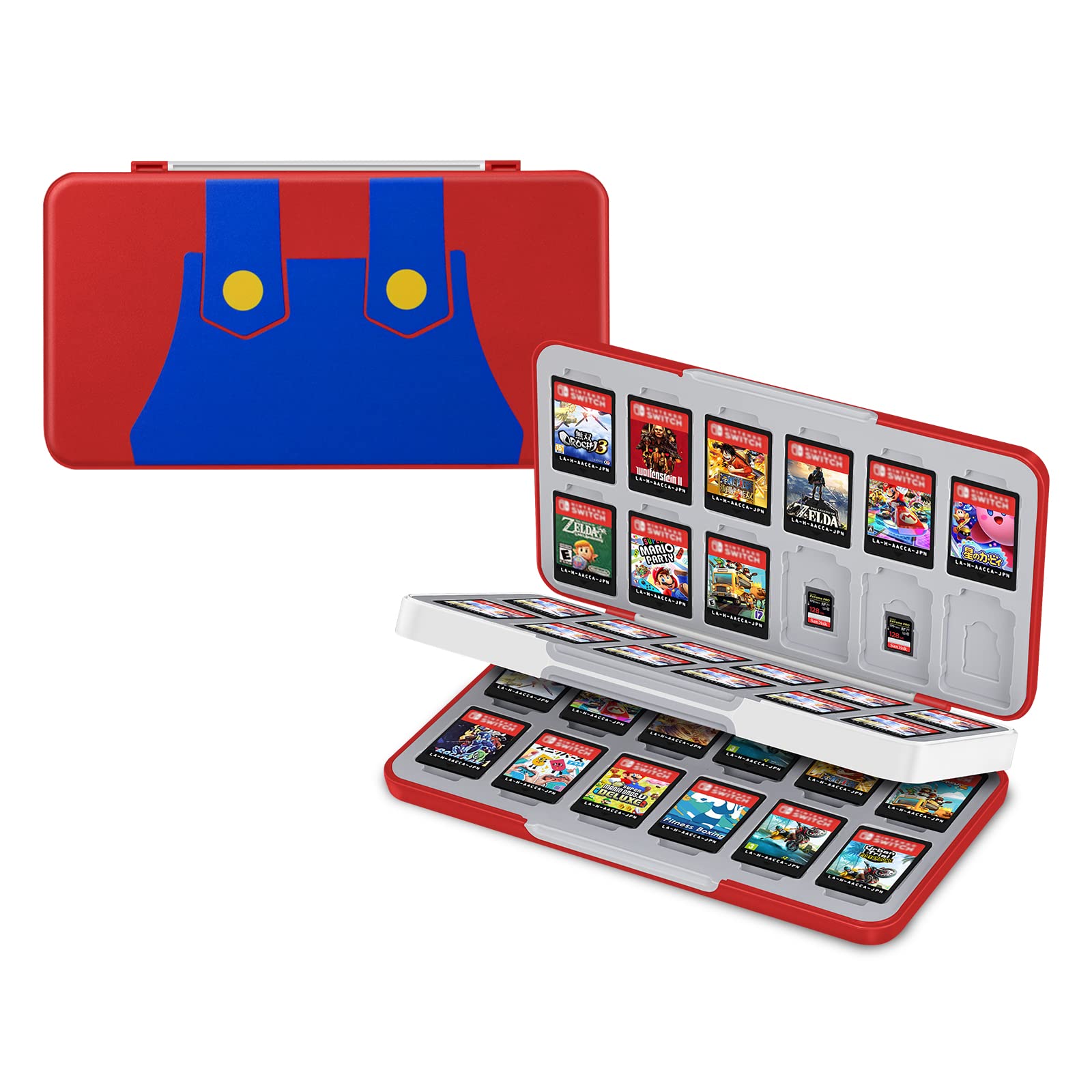 KENOBEE Nintendo Switch Game Case - 48 Game & 24 Micro SD Card Slots, Compact Travel Storage for Switch Games and Accessories, Perfect for Gaming on the Go