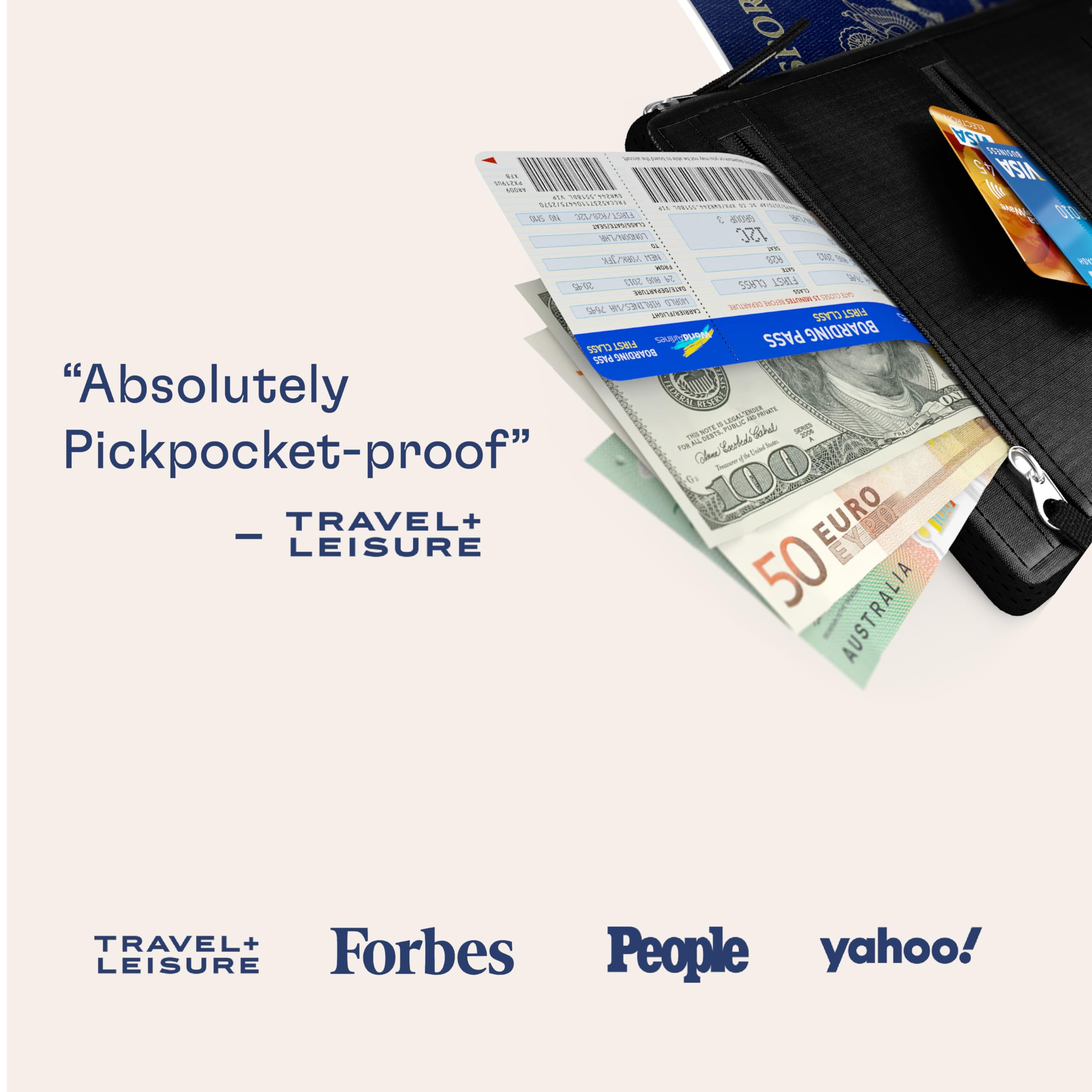 Shacke RFID Blocking Travel Belt Wallet - Secure & Slim Hidden Money Pouch for Travel, Hiking & Daily Use