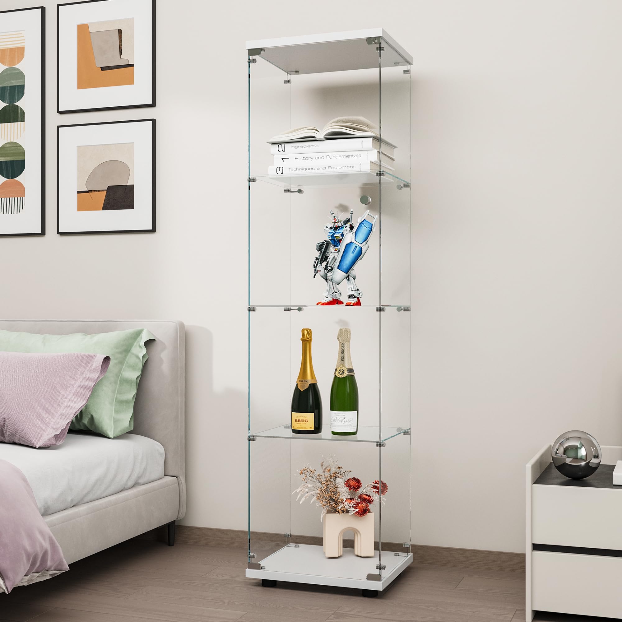 FANYUSHOW Glass Door Curio Cabinet - 64.7