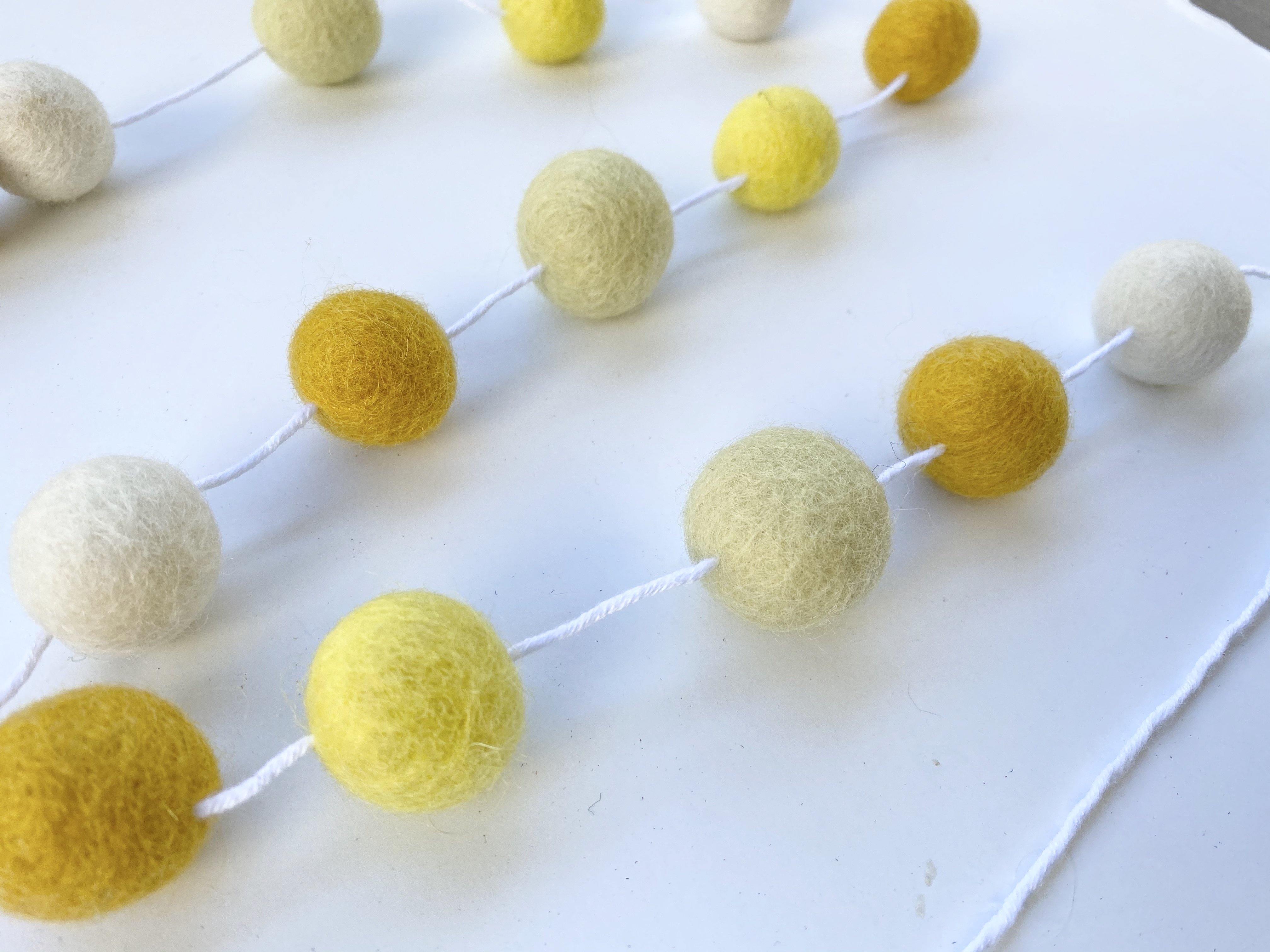 Bright Yellow Summer Garland - Decorative Party Backdrop for Weddings, Baby Showers & Outdoor Events