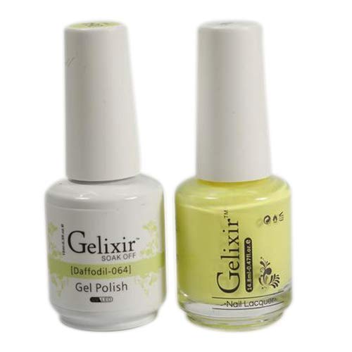 Gelixir 100% Pure Gel Nail Polish - 064 Daffodil Yellow | Long-Lasting UV/LED Gel Polish for Salon & Home Manicures | Perfect for Spring & Summer Nail Designs