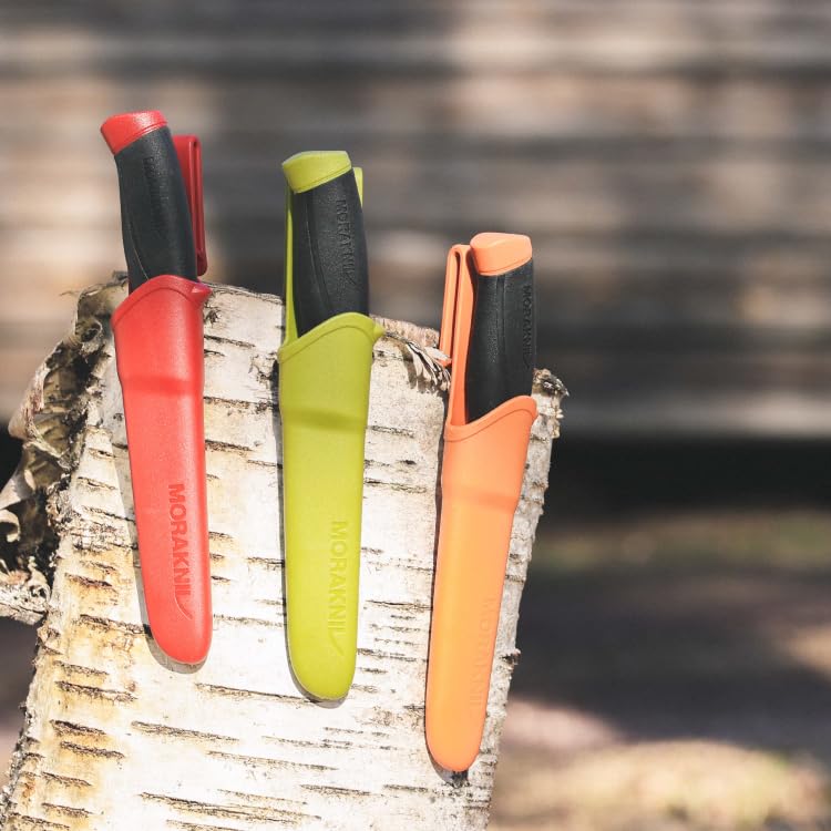 Morakniv Companion Outdoor Survival Knife - 4.1 Inch Stainless Steel Fixed Blade with Non-Slip Grip (Orange) - Perfect for Camping, Hiking & Bushcraft (Model M-11824)