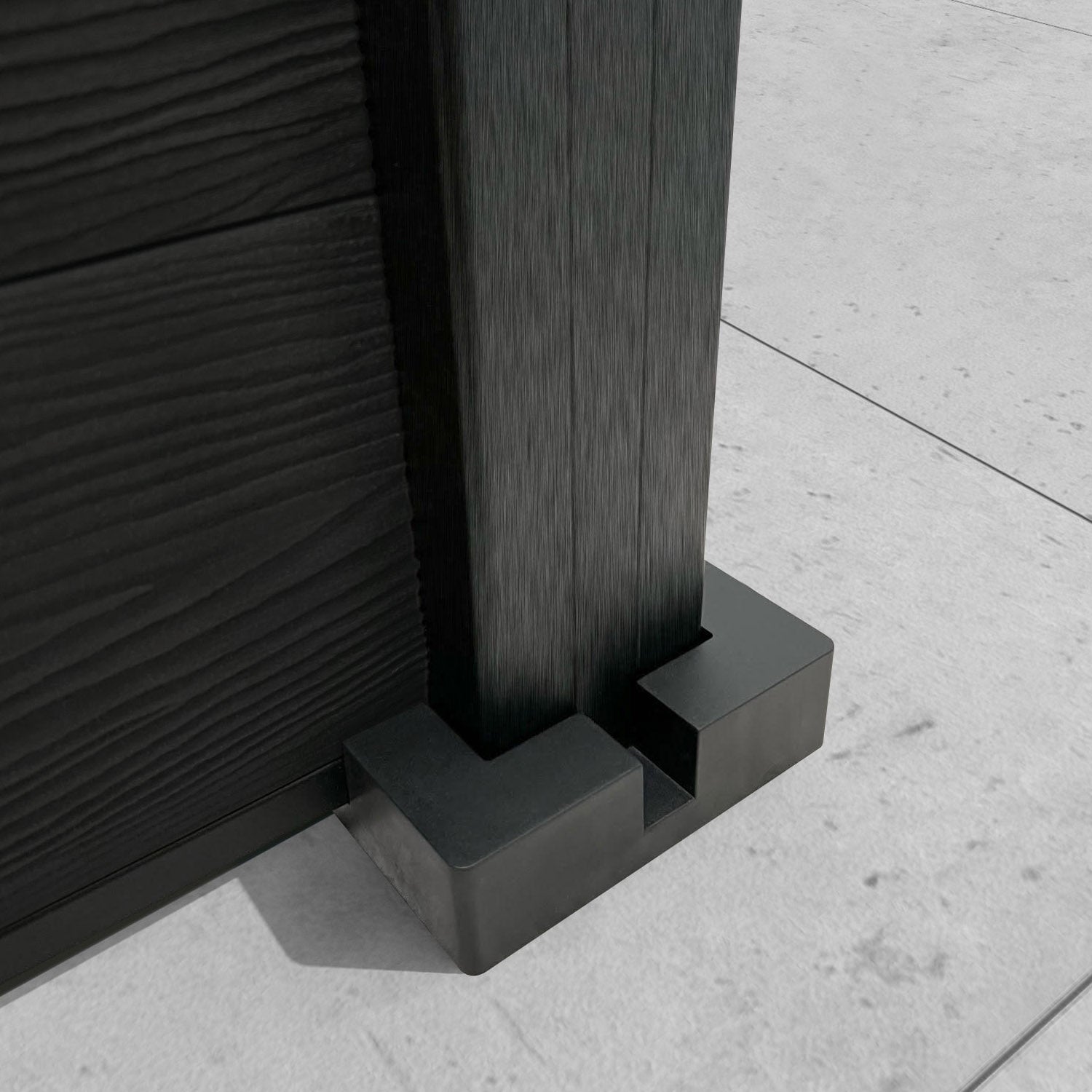 Classic Black Botanic Curved Top Fence Panel with Composite Posts - Perfect for Garden, Yard, and Outdoor Privacy Fencing