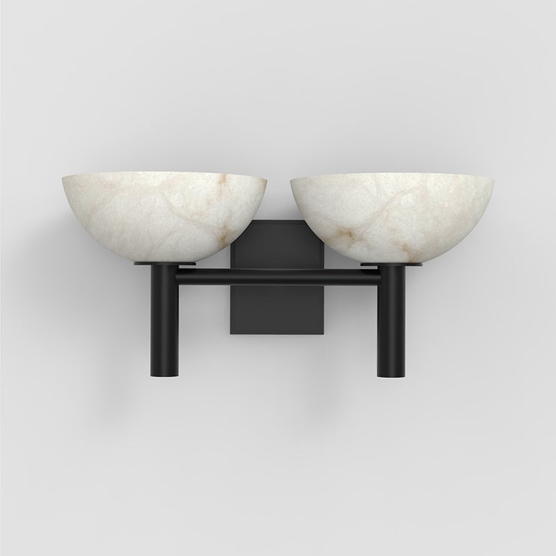 Alabaster Wall Lamp - Handcrafted Stone Bowl Sconce for Bedroom, Living Room & Hallway Lighting | Dimmable Modern Fixture