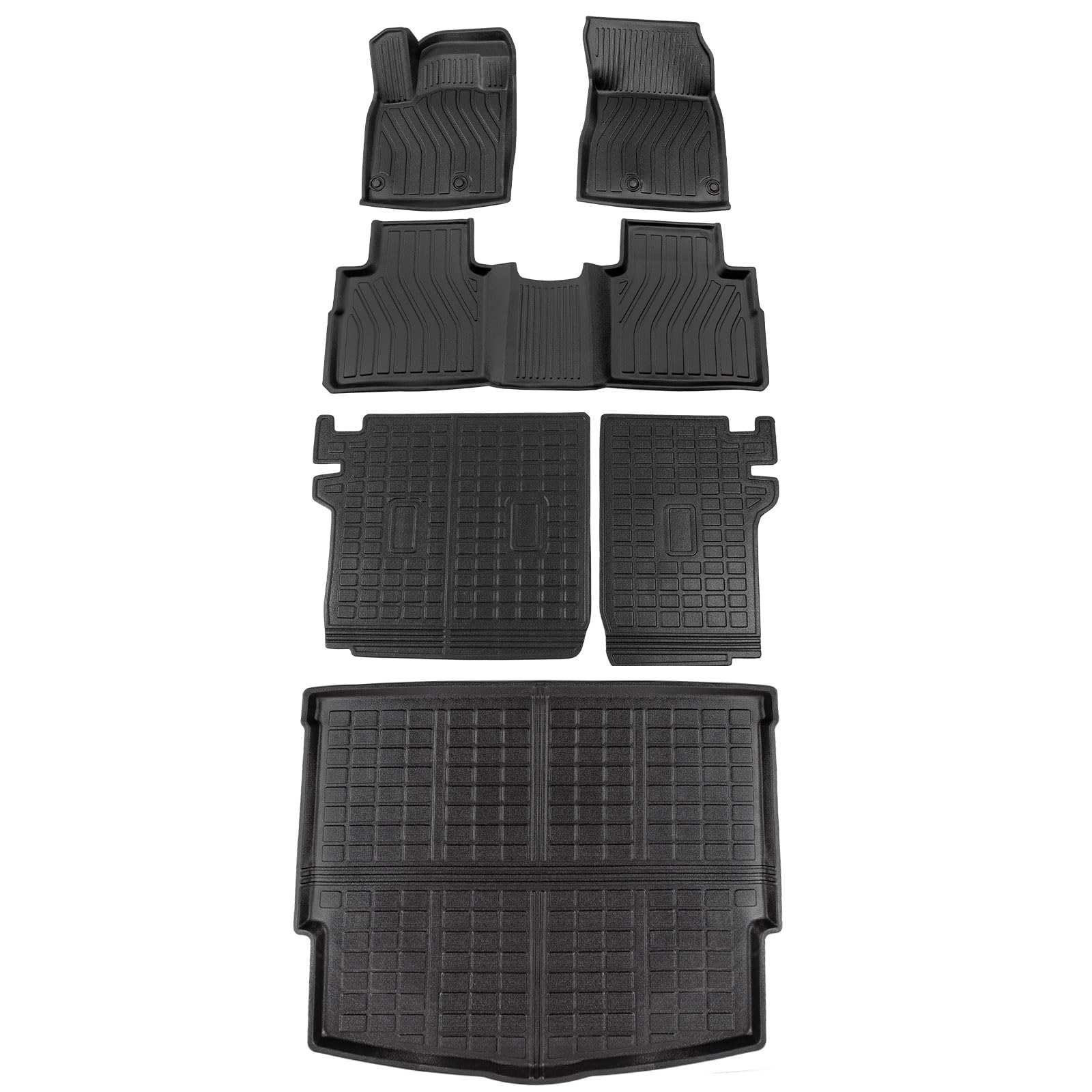 Xipoo All-Weather Floor Mats Set for 2021-2025 Nissan Rogue - Custom Fit Cargo Liner, Backrest Protector & Floor Liners | Durable Car Accessories for SUV Interior Protection (Perfect for Road Trips, Camping & Family Adventures)