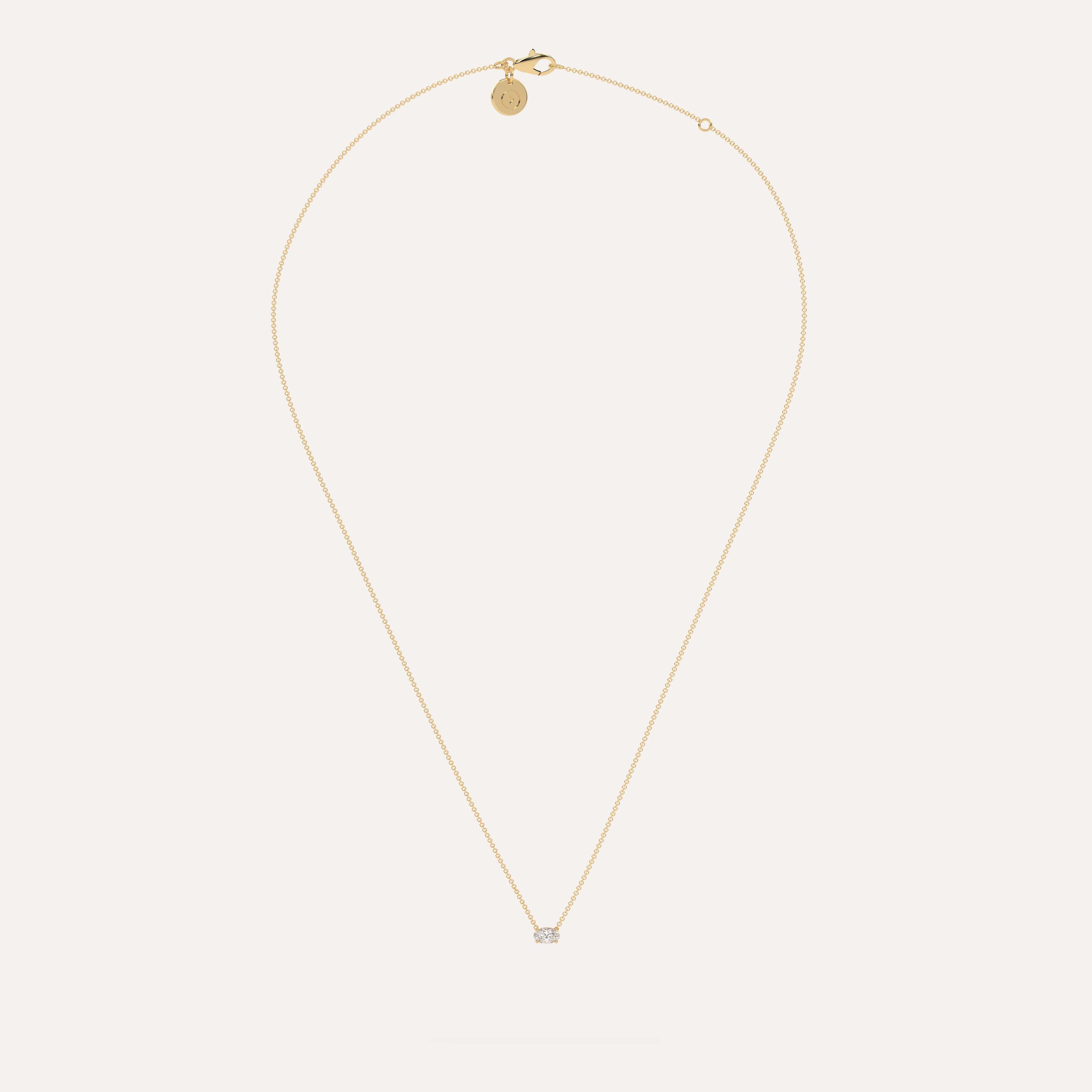 1/4 Carat Oval Floating Diamond Necklace - Elegant 14K Gold Pendant for Women | Perfect for Weddings, Anniversaries & Special Occasions