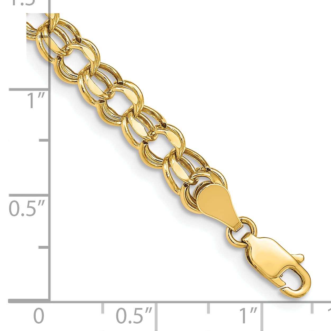 14K Gold Hollow Double Link Charm Bracelet - 7 Inch, 5.5mm Width | Elegant Jewelry for Women, Perfect for Parties, Weddings & Everyday Wear