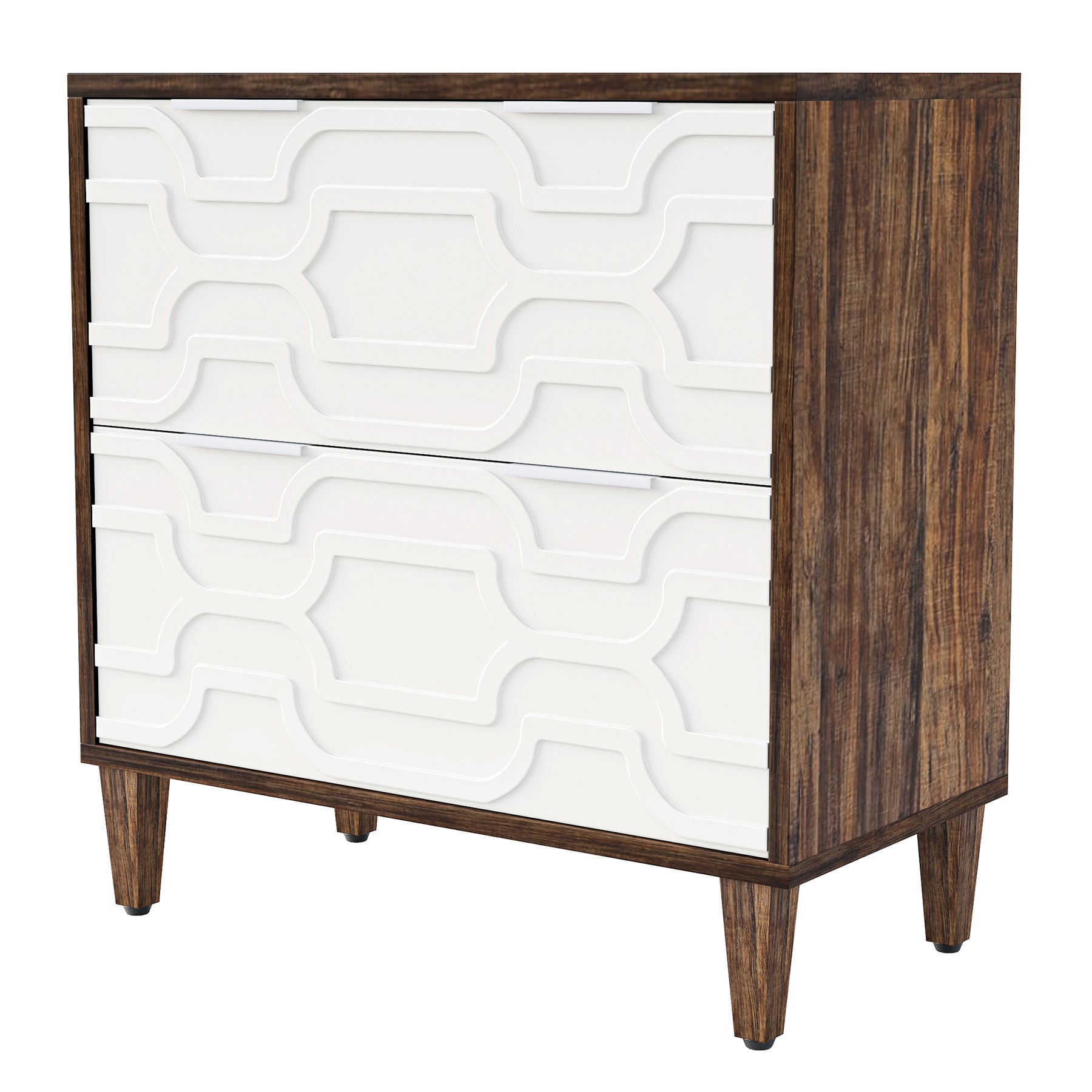 2-Drawer Wood File Cabinet for A4, Letter & Legal Size Documents - Home Office & School Storage Organizer