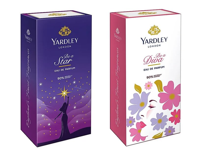Yardley London Be a Star & Be a Diva Perfume Set - 2 x 30ml Eau de Toilette for Women | Gift Set for Special Occasions & Daily Wear