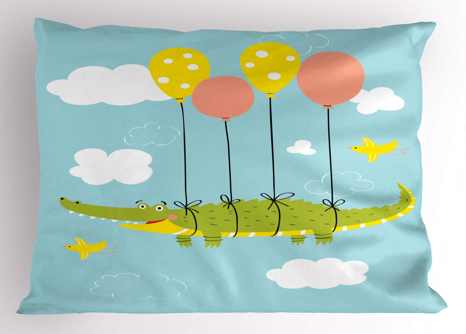 Ambesonne Alligator Pillow Sham - Decorative Standard Size 36