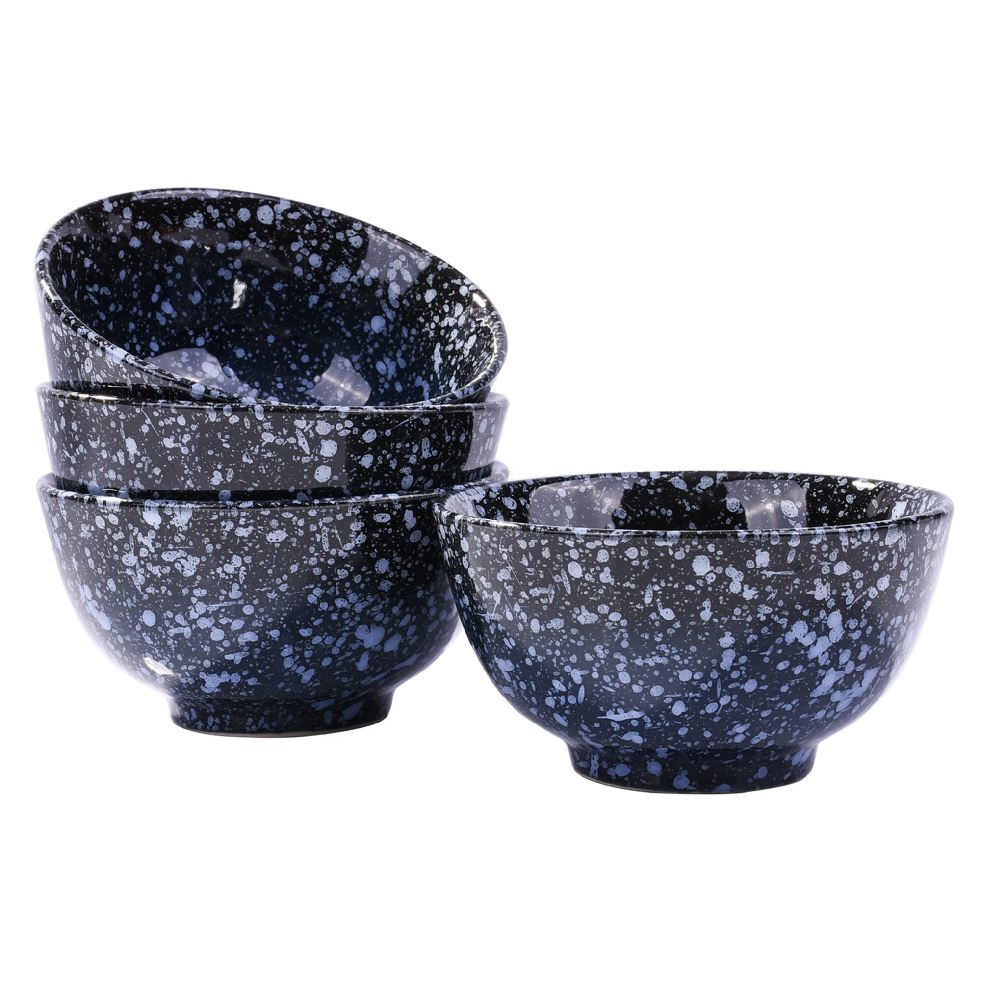 Premium Japanese Rice Bowl Set of 4 - Handcrafted Ceramic Bowls for Sushi, Soup, Noodles & Asian Cuisine | Microwave & Dishwasher Safe | Perfect for Home Dining & Restaurant Use