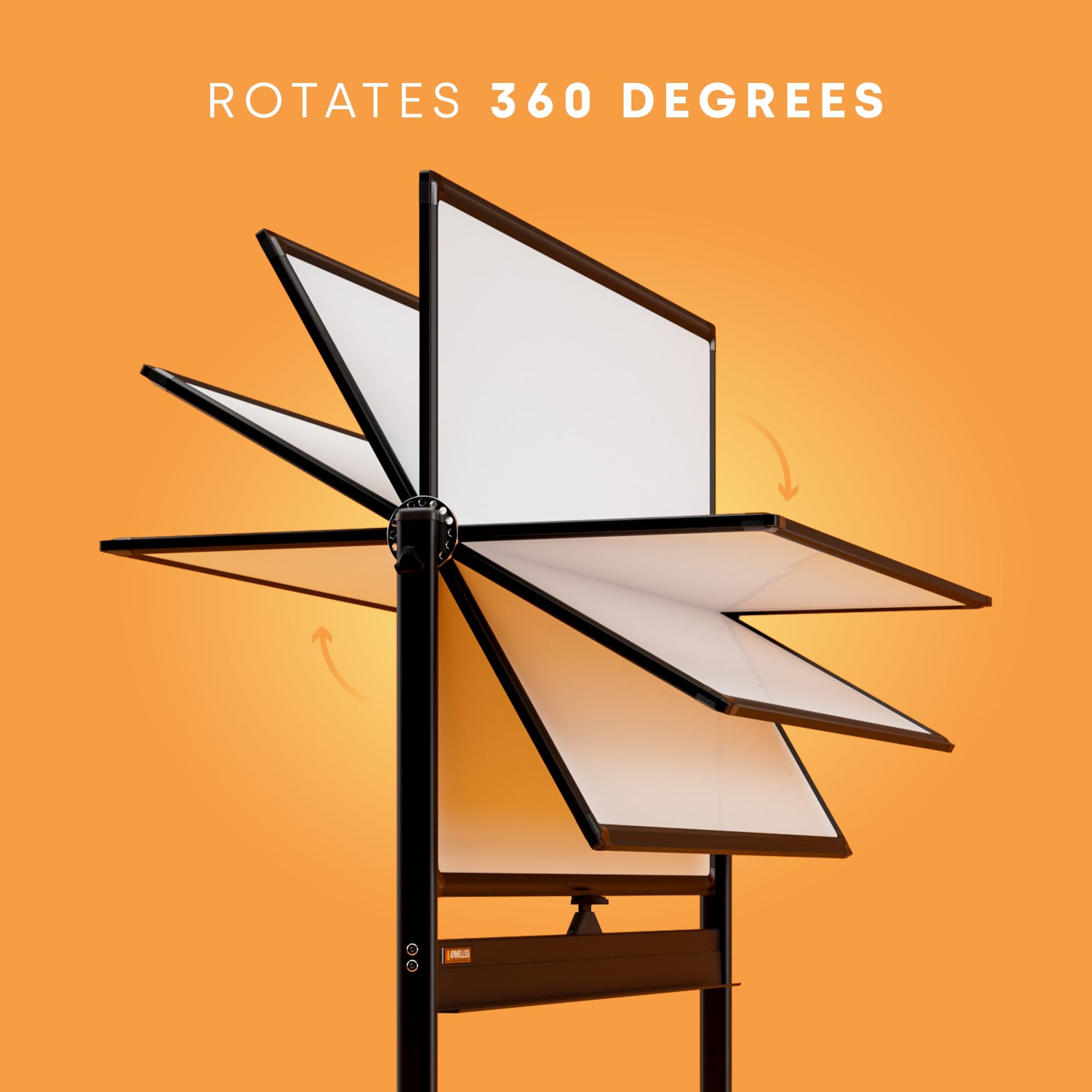 48 x 36 Inch Magnetic Rolling Whiteboard - Double-Sided Mobile Dry Erase Board with Stand & Wheels - Portable Standing Easel for Office Meetings, Classroom Teaching, Home Organization & Creative Brainstorming