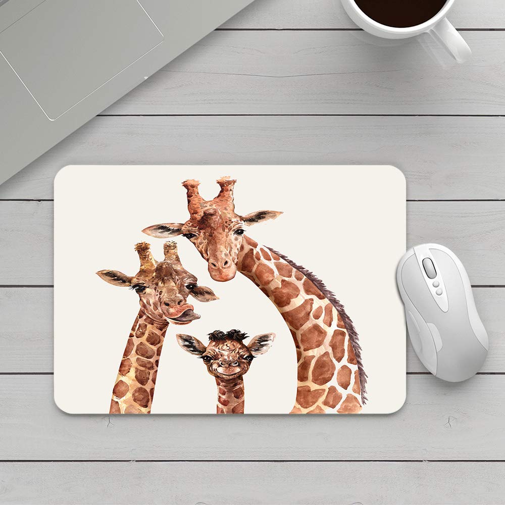 EKOBLA Giraffe Design Gaming Mouse Pad - Non-Slip Rubber Base, 9.5x7.9 Inch Thick Mouse Mat for PC & Laptop - South African Safari Animal Wildlife Theme - Perfect for Office, Gaming & Home Computer Use