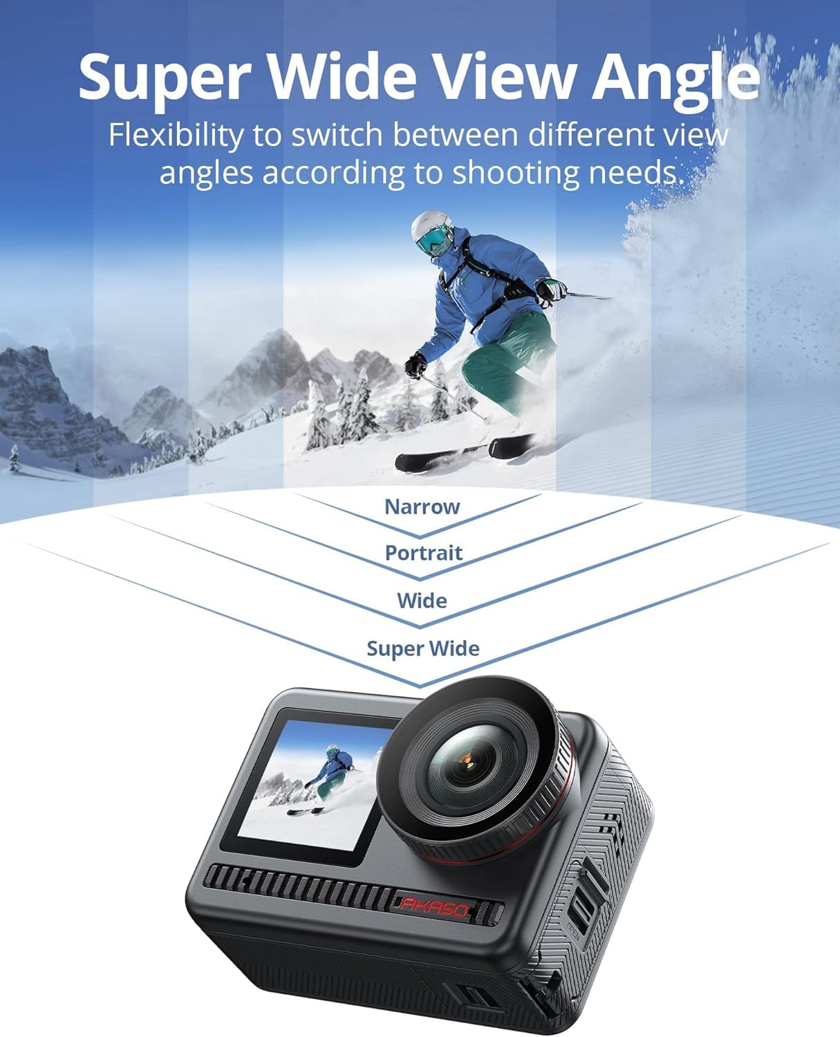 AKASO Brave 8 4K60FPS Waterproof Action Camera - 48MP Touch Screen, 16x Slow Motion, SuperSmooth Stabilization, Wide Angle Lens - Includes 64GB U3 microSDXC Card - Perfect for Underwater Diving, Surfing, Skiing & Adventure Sports