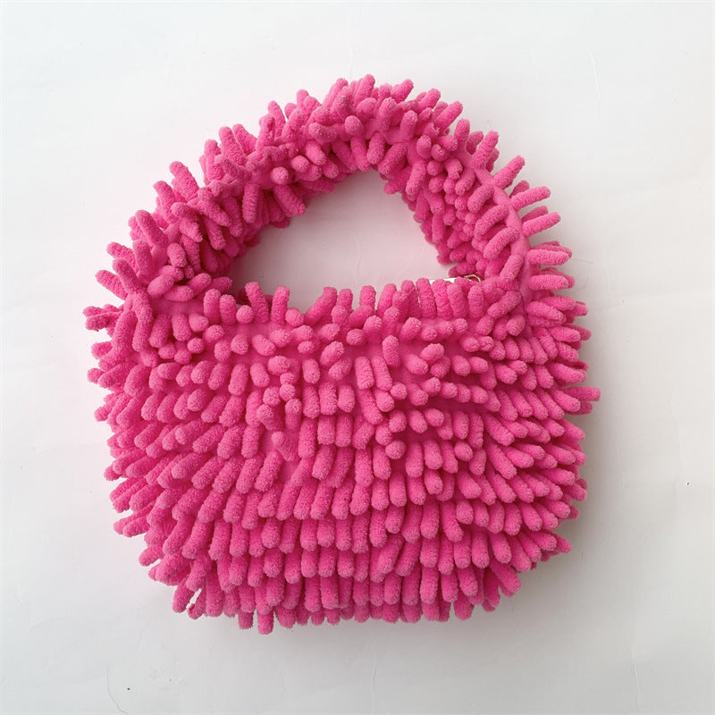 Stylish Minimalist Fuzzy Satchel Bag for Women - Soft & Cozy Crossbody Purse - Perfect for Work, Travel & Everyday Use