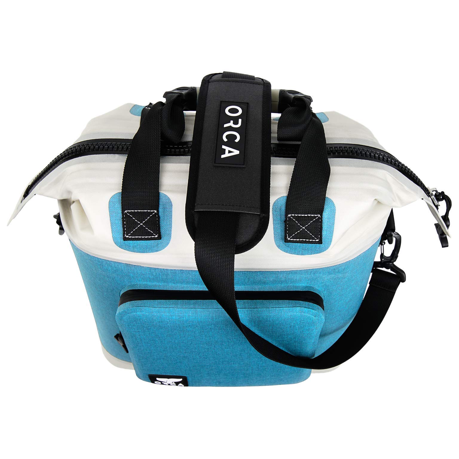ORCA Walker Soft Side Tote Cooler - Insulated Lunch Bag for Men & Women, Keeps Food & Drinks Cold for 24 Hours - Perfect for Beach, Picnics, Camping, Hiking, Tailgating & Outdoor Adventures (Capri Blue/Grey)