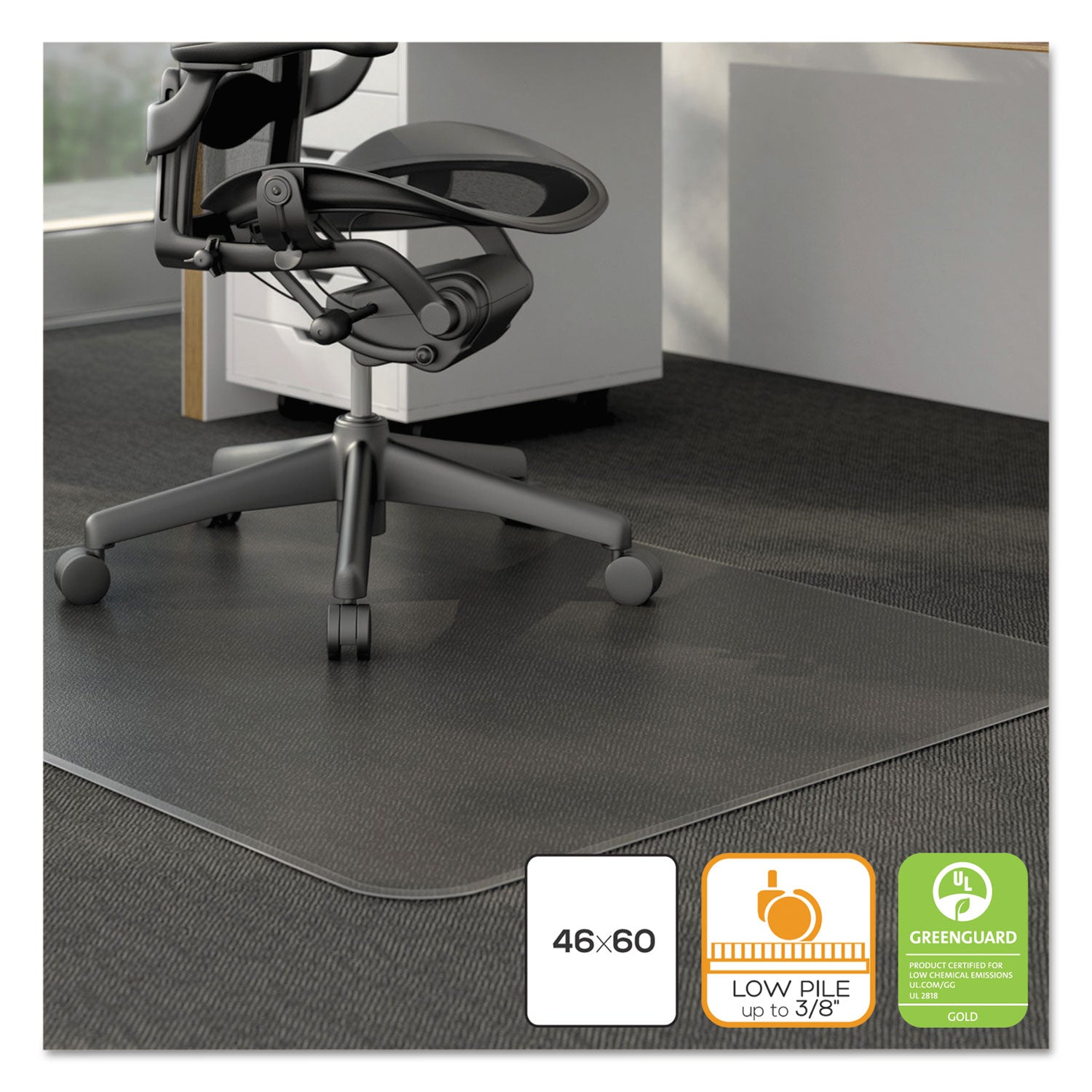 Alera® Studded Chair Mat for Low Pile Carpet - 46