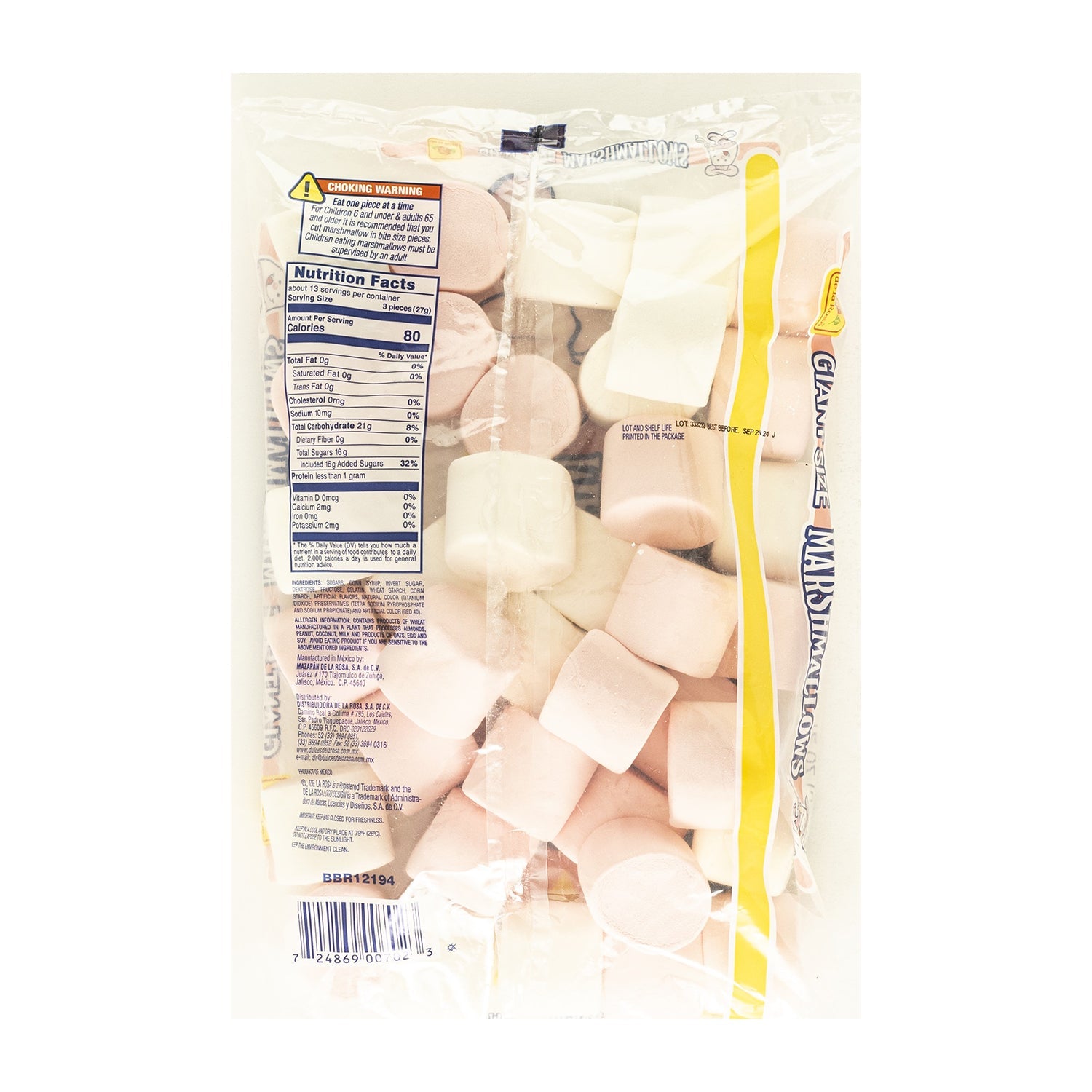 De La Rosa Giant Marzipan Candy | 12oz Bag | Mexican Peanut Confectionery for Parties, Gifts & Snacking