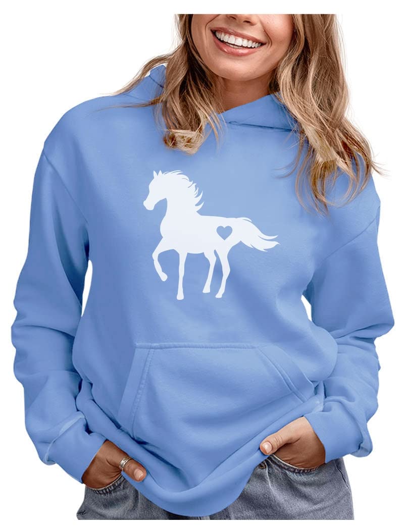 Tstars Equestrian Riding Hoodie for Women & Teen Girls - Soft & Stylish Horseback Riding Sweatshirt - Perfect Gift for Horse Lovers - Ideal for Barn, Trail Rides & Equestrian Events
