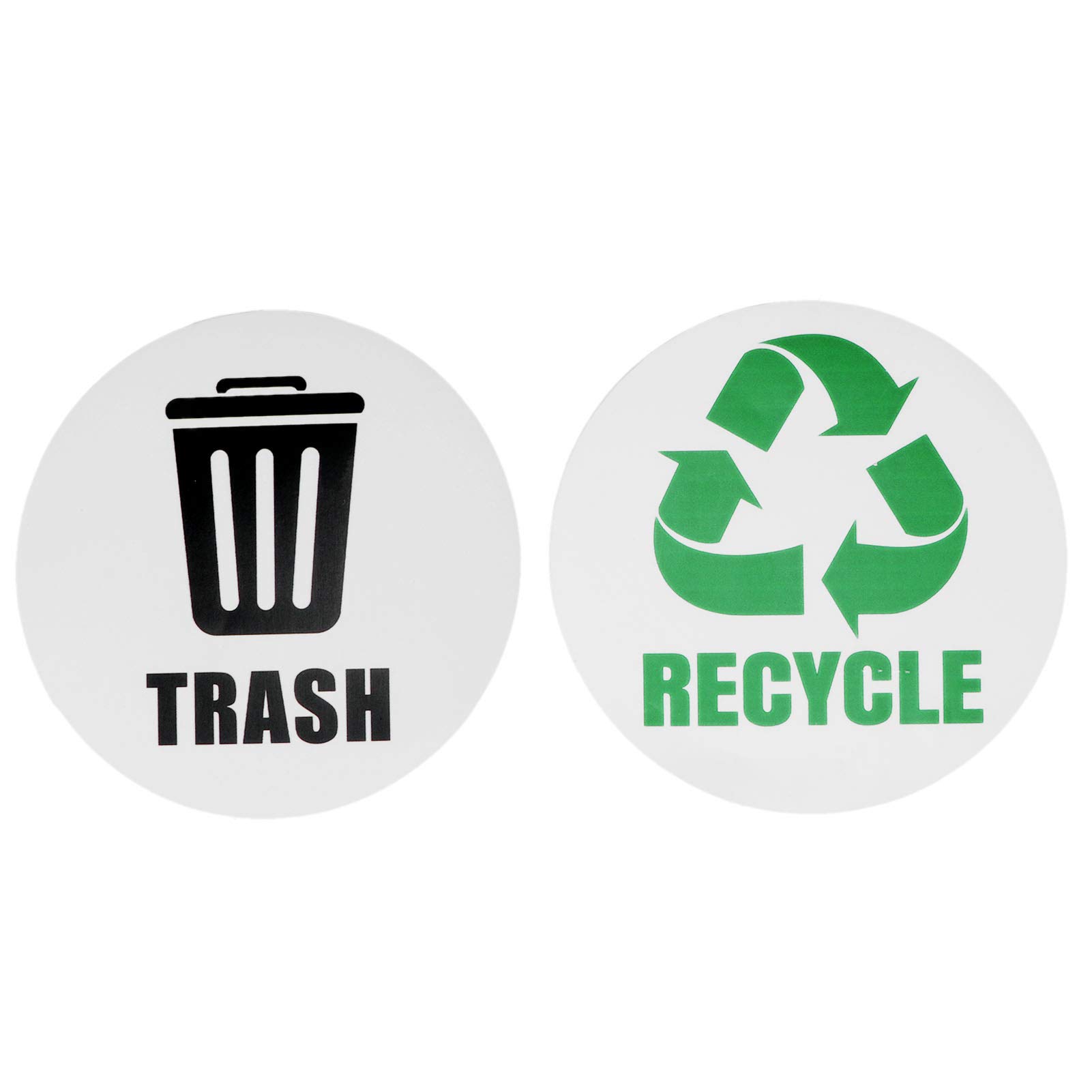 CHICIRIS 18-Piece Recycle Trash Bin Sticker Set - 4.9 Inch Round Waterproof Self-Adhesive Labels for Waste Sorting - Perfect for Kitchen, Office & Outdoor Recycling Bins