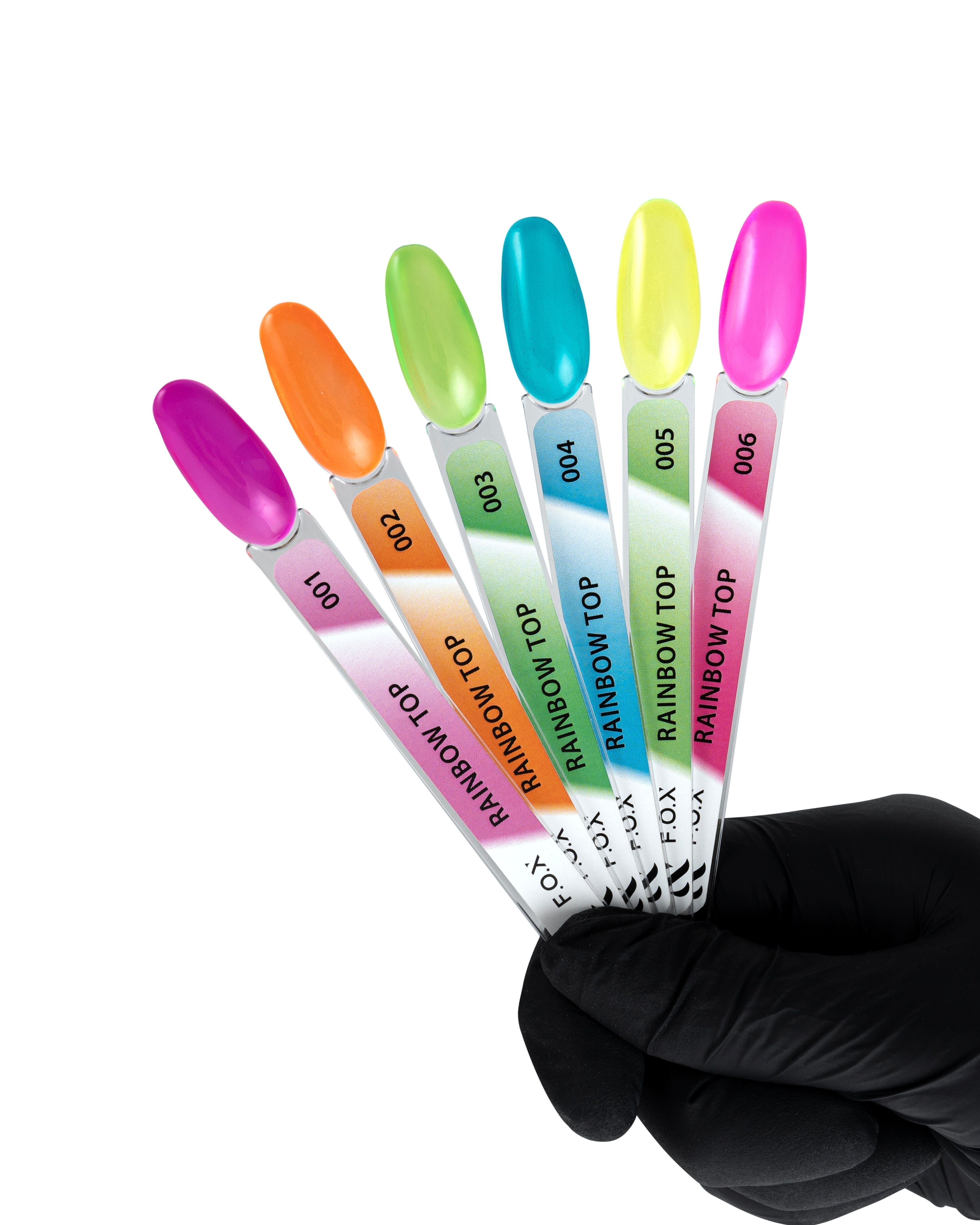 F.O.X Top Rainbow 001 Nail Polish - 7ml Vibrant Long-Lasting Gel Lacquer for Manicures & Pedicures | Perfect for Parties, Weddings & Special Occasions