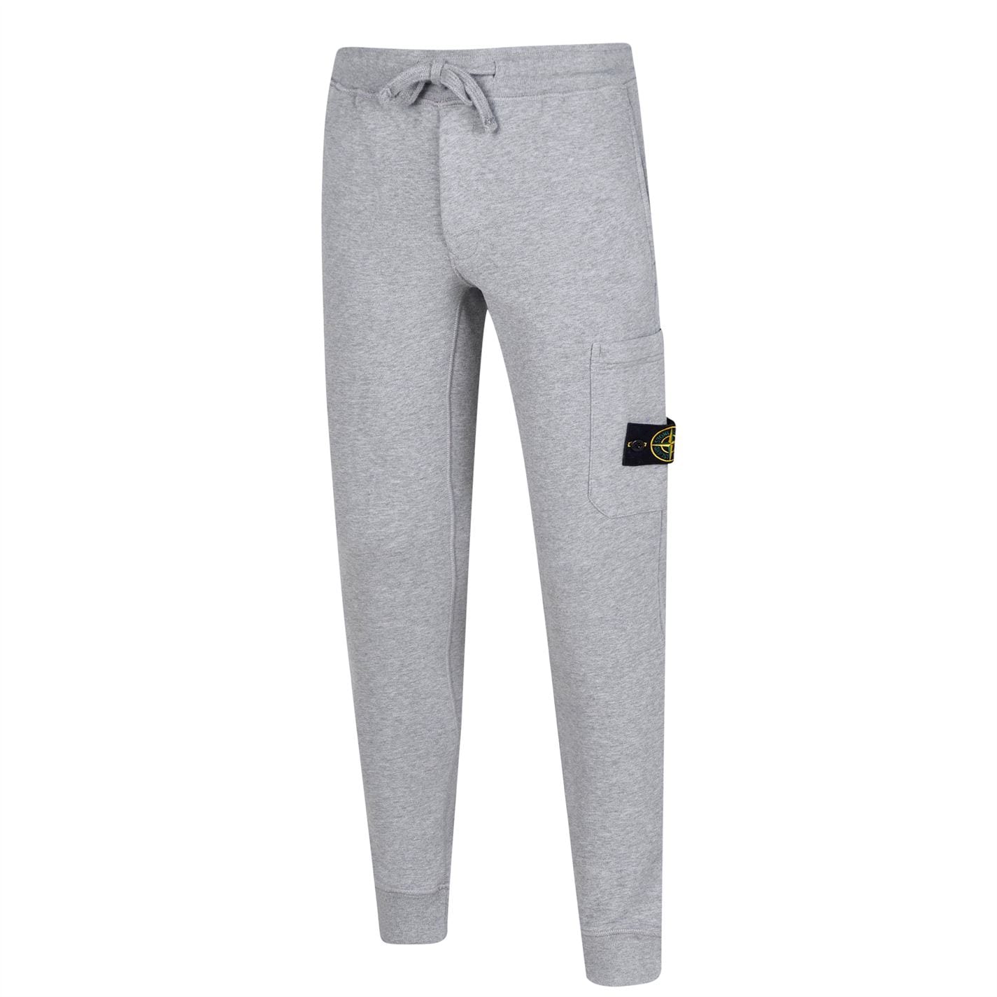 Stone Island Grey Cuffed Sweatpants for Men - Comfortable Casual Joggers with Elastic Waistband | Perfect for Gym, Lounge & Streetwear Fashion