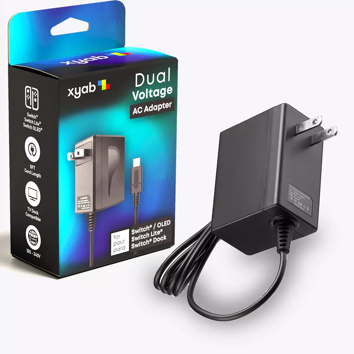 Nintendo Switch AC Power Adapter Charger | Fast Charging Power Supply for Nintendo Switch & Switch OLED | Perfect for Gaming at Home or Travel