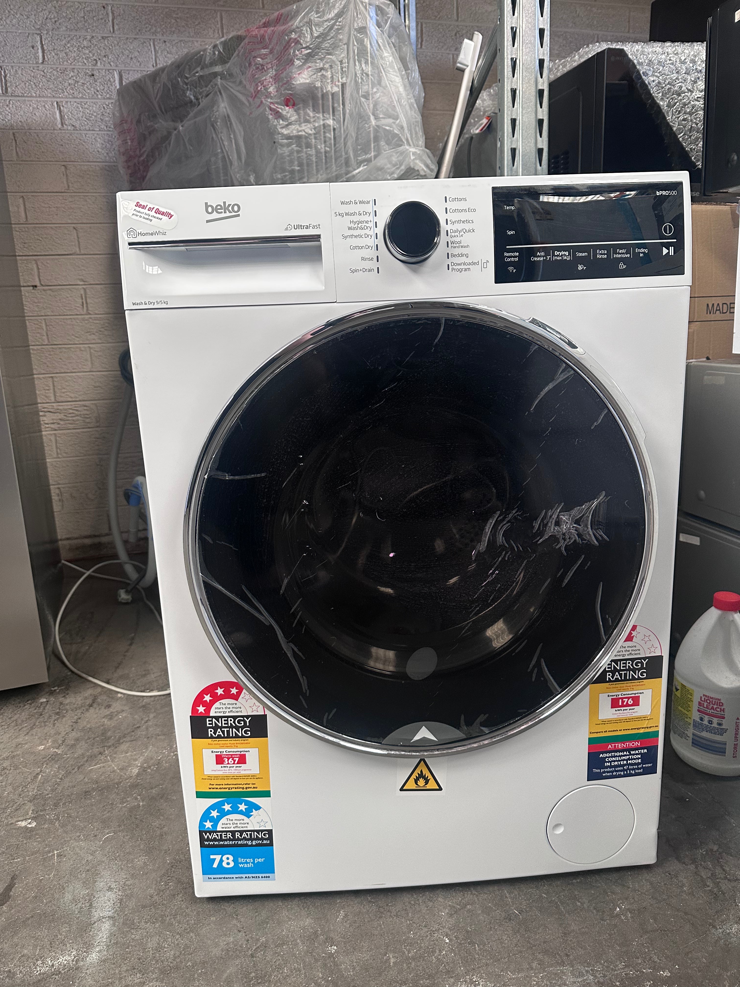 Beko BWDB9540W 9kg/5kg UltraFast Washer Dryer Combo - Energy Efficient Laundry Solution for Small Apartments & RVs | Fast Drying & Space Saving Design | Perfect for Compact Living Spaces & Mobile Homes